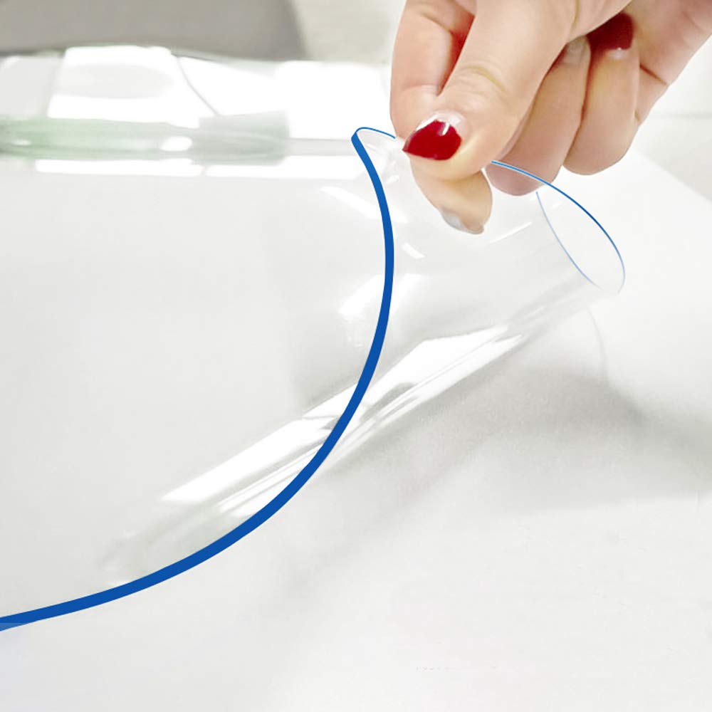 Clear PVC Desk Protector 10x24 Inches - 1.5mm Thick Rectangular Plastic Table Cover - Waterproof, Easy Clean Desk Mat for Office, Computer, Side & End Tables - 2 Pack - Perfect for Workspaces, Dining Tables & Craft Areas