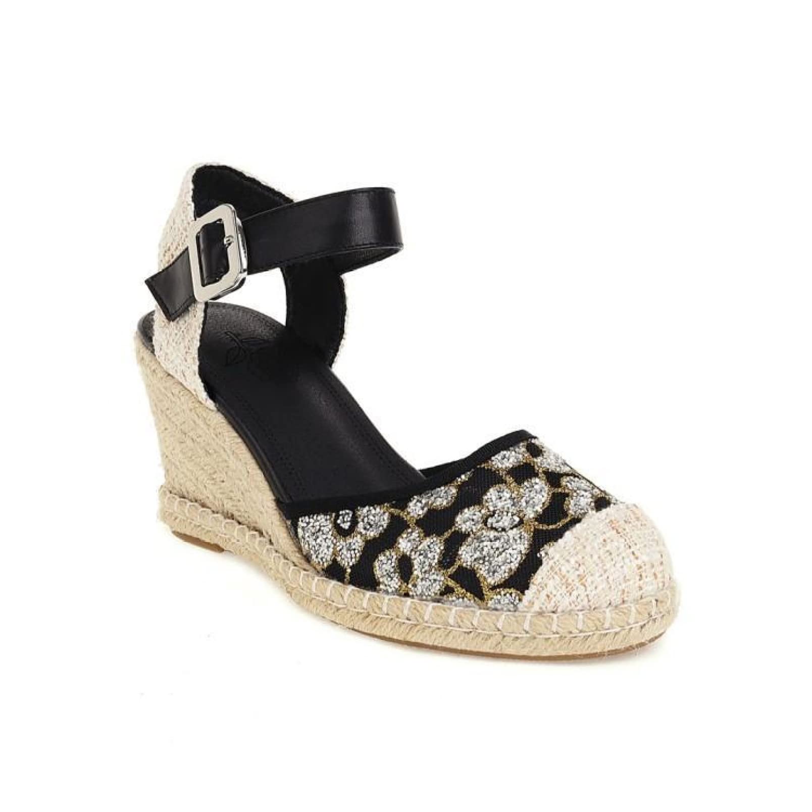 Women's Closed Toe Platform Wedge Sandals - Adjustable Buckle Strap Summer Espadrille Shoes for Casual Wear, Daily Outfits & Beach Vacations