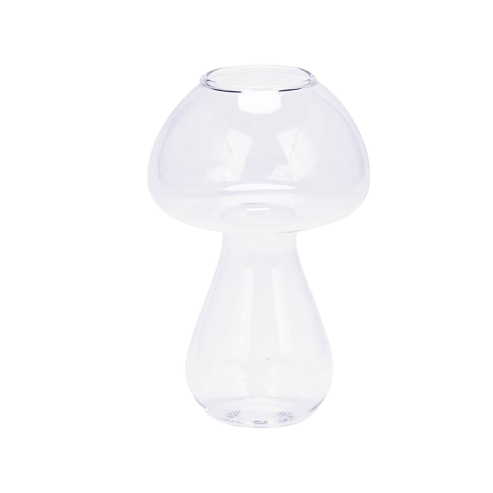 HEAYEE Clear Glass Vase for Plants and Flowers - Elegant Mushroom Shape Home Decor - Perfect for Centerpieces, Wedding Decorations, and Living Room Accents