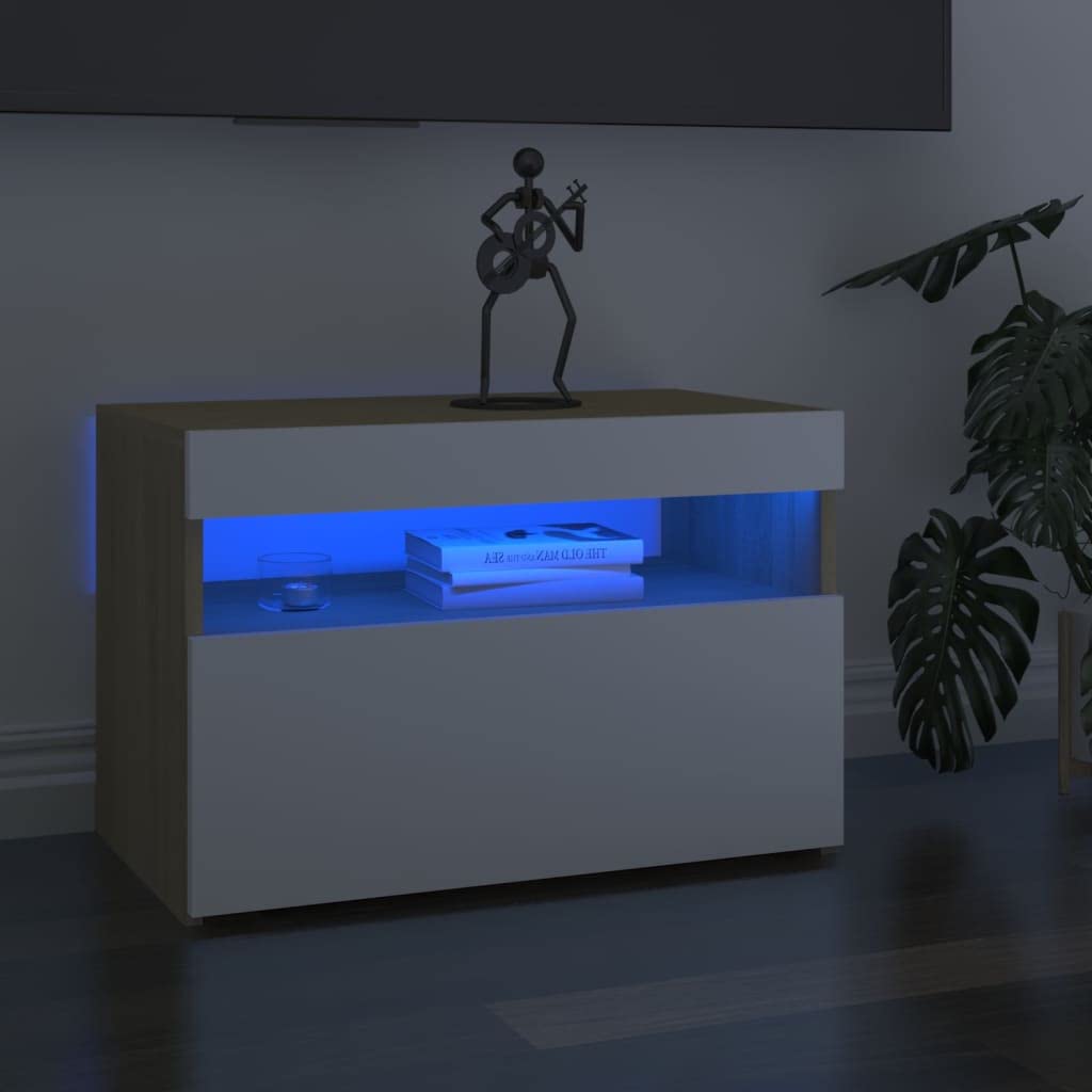 Modern TV Stand with LED Lights - 23.6