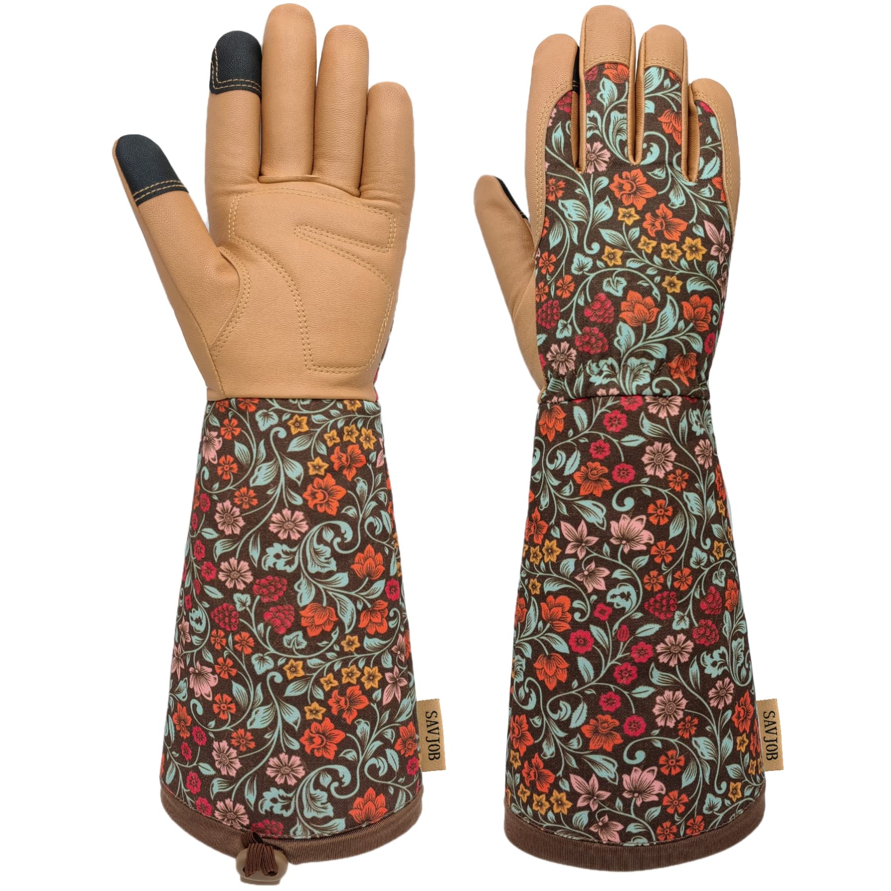 Durable Gardening Gloves with Touchscreen - Long Cuff Work Gloves for Rose Pruning & Outdoor Tasks - Perfect Gifts for Women & Men | Ideal for Landscaping, Planting & Yard Work