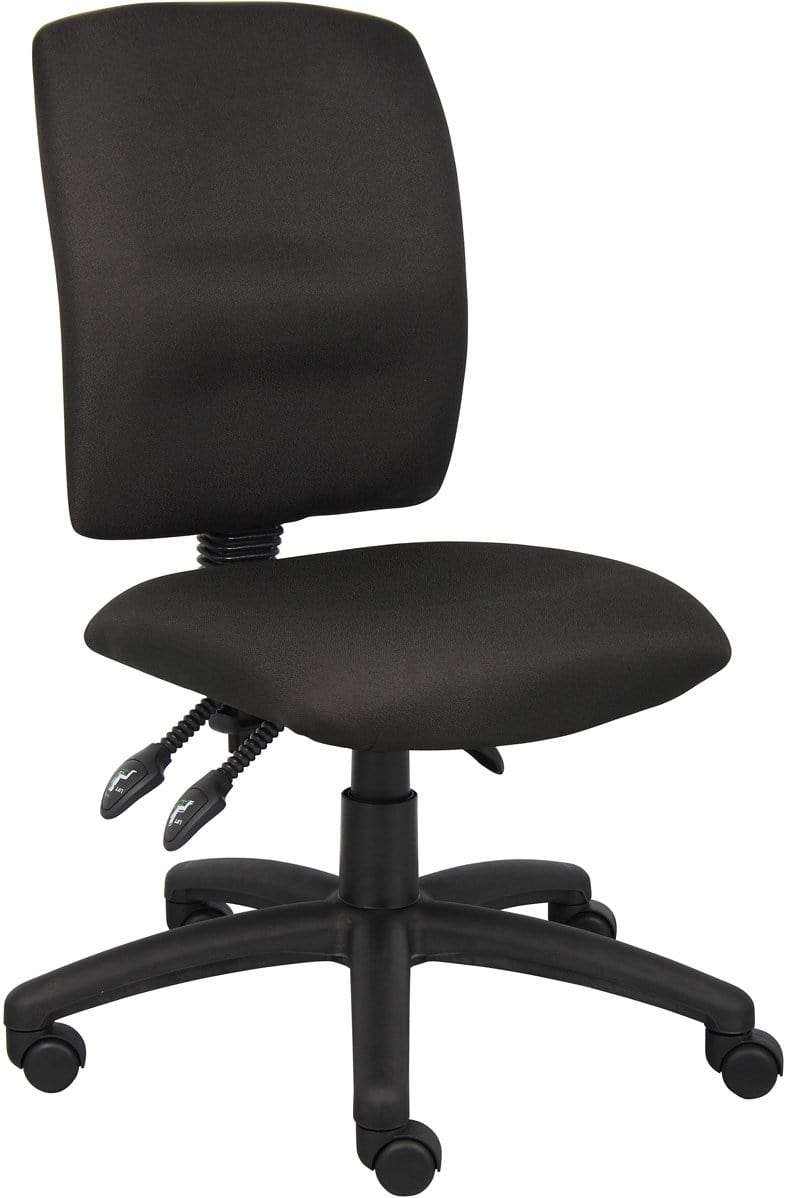 Boss Multi-Function Fabric Task Chair [B3035 BK] - Ergonomic Office Chair for Home & Work, Adjustable Height & Lumbar Support, Comfortable Desk Chair for Long Hours Sitting