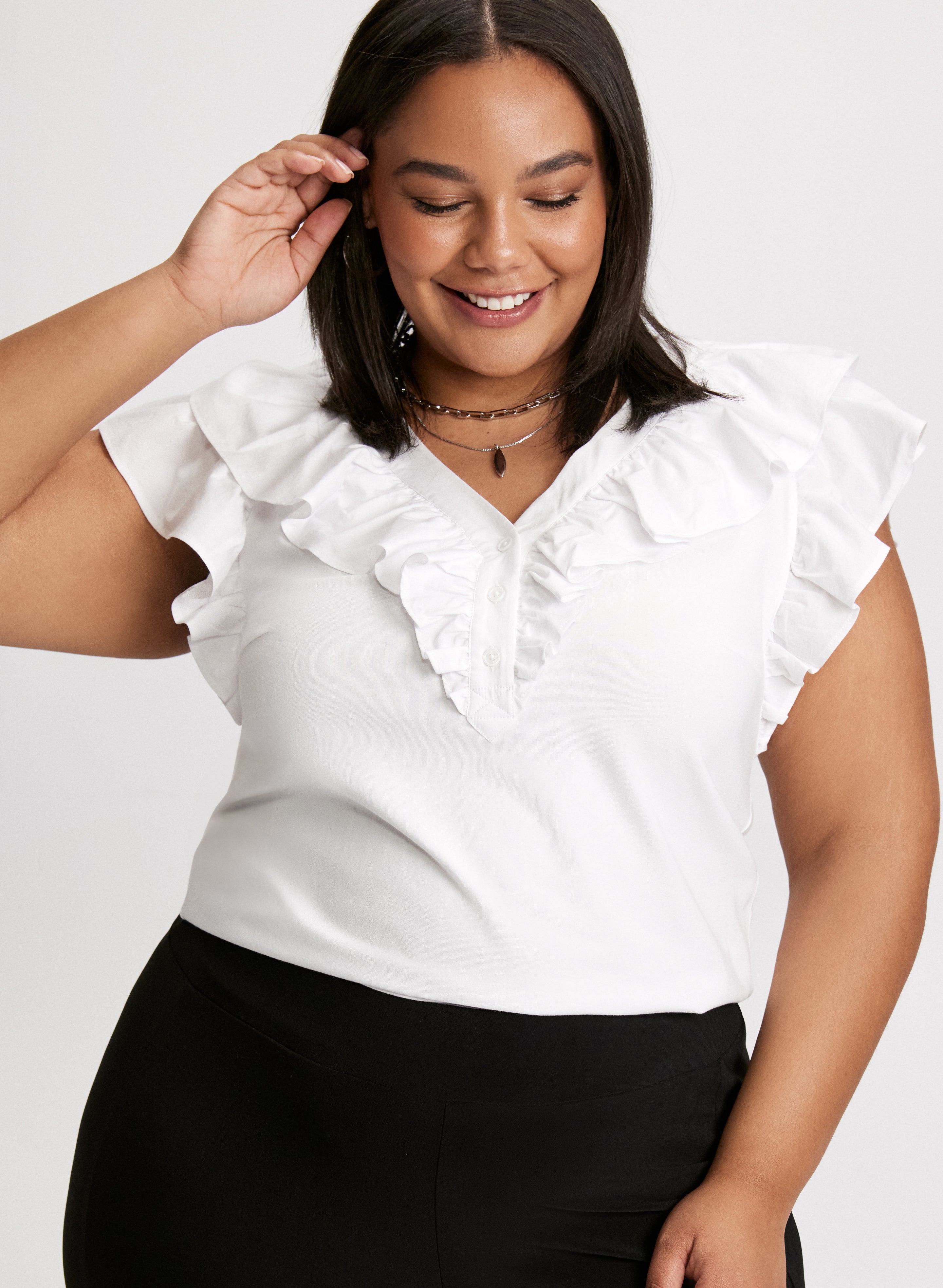 Stylish Ruffle T-Shirt for Women - Trendy Fashion Top for Casual Wear & Outfits | Perfect for Daily Wear, Dates & Office