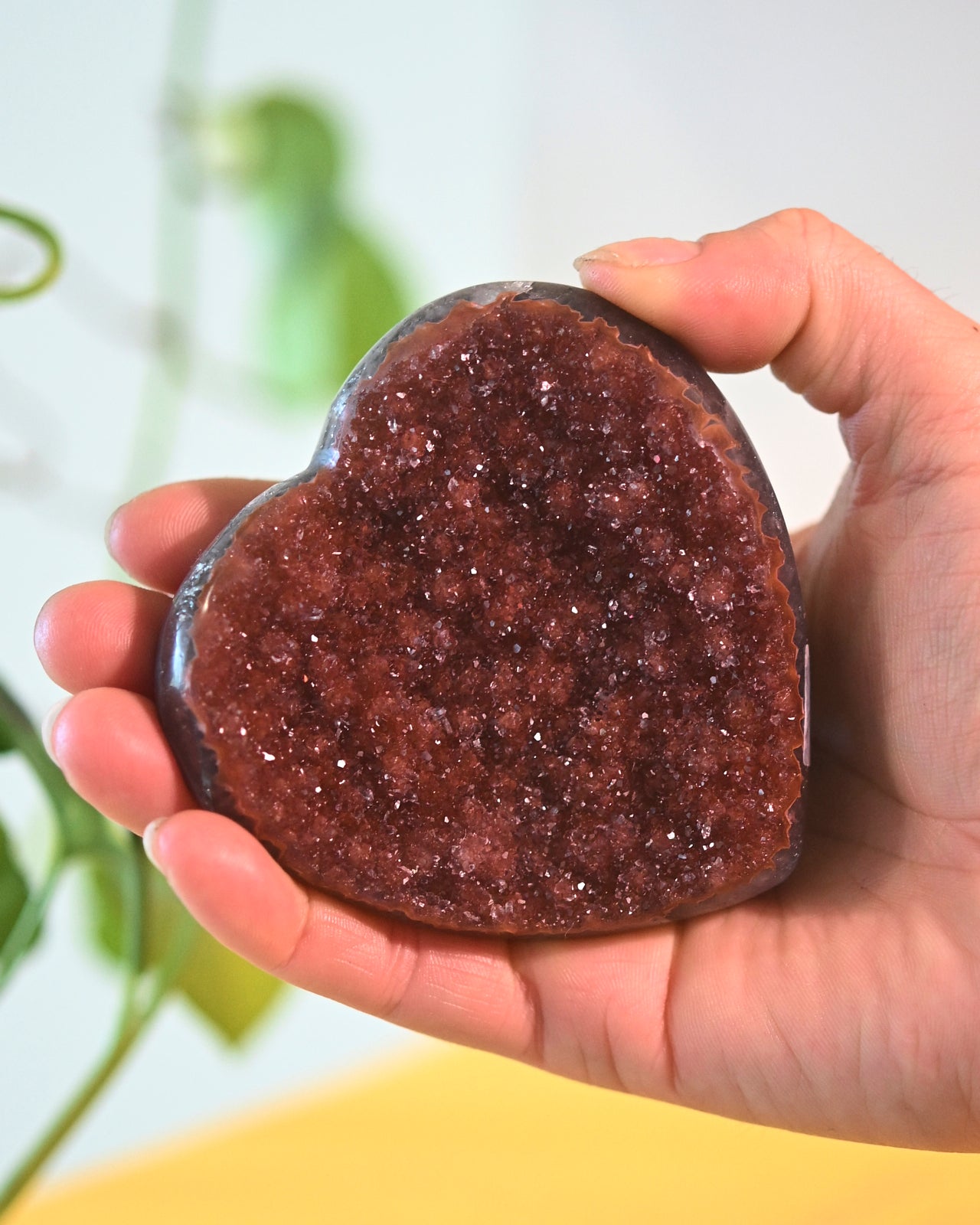Natural Pink Amethyst Druzy Heart Pendant Necklace - Healing Crystal Jewelry for Women, Valentine's Gift, Spiritual Protection & Love Energy - Perfect for Meditation, Yoga & Everyday Wear