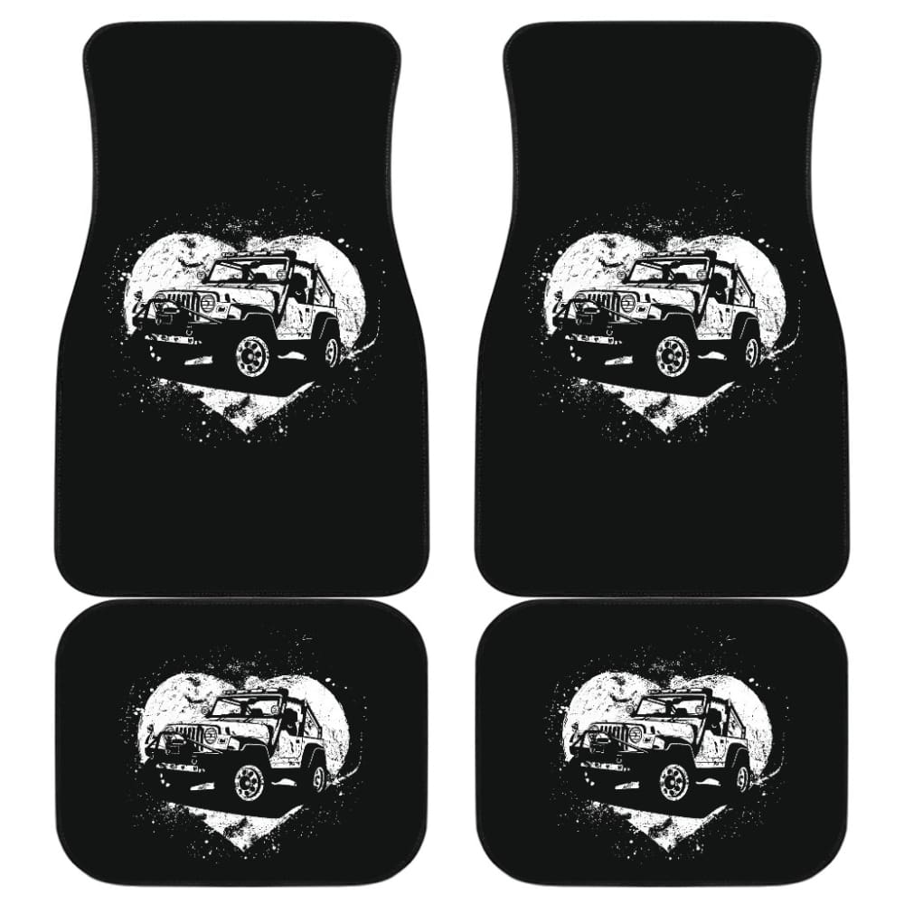 Premium Love Heart Jeep Car Floor Mats - Waterproof & Non-Slip - Perfect for Wrangler, Cherokee, Grand Cherokee - Ideal for Valentine's Gift & Romantic Road Trips