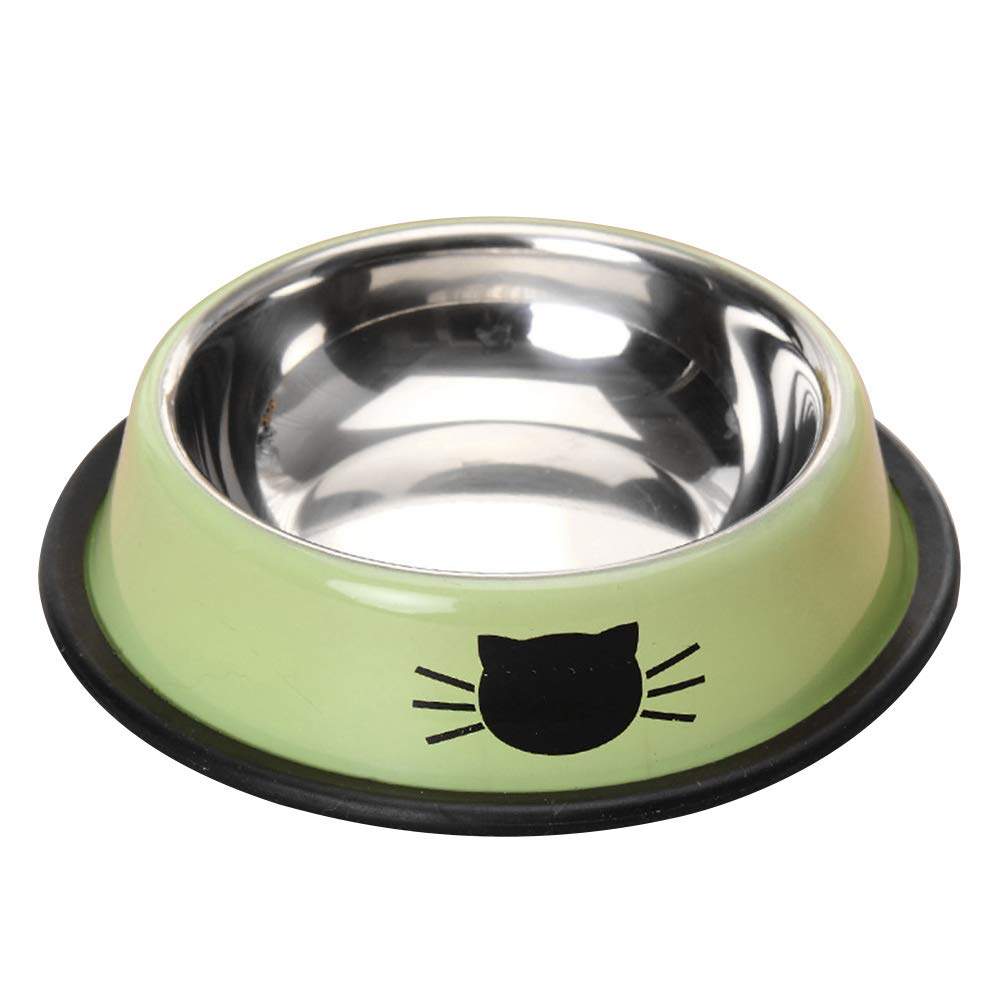 Premium Stainless Steel Pet Bowl - Non-Slip Cat & Dog Food Water Dish with Cute Face Print - Durable Pet Feeding Bowl for Dogs, Cats, Puppies & Kittens - Perfect for Home, Travel & Outdoor Use