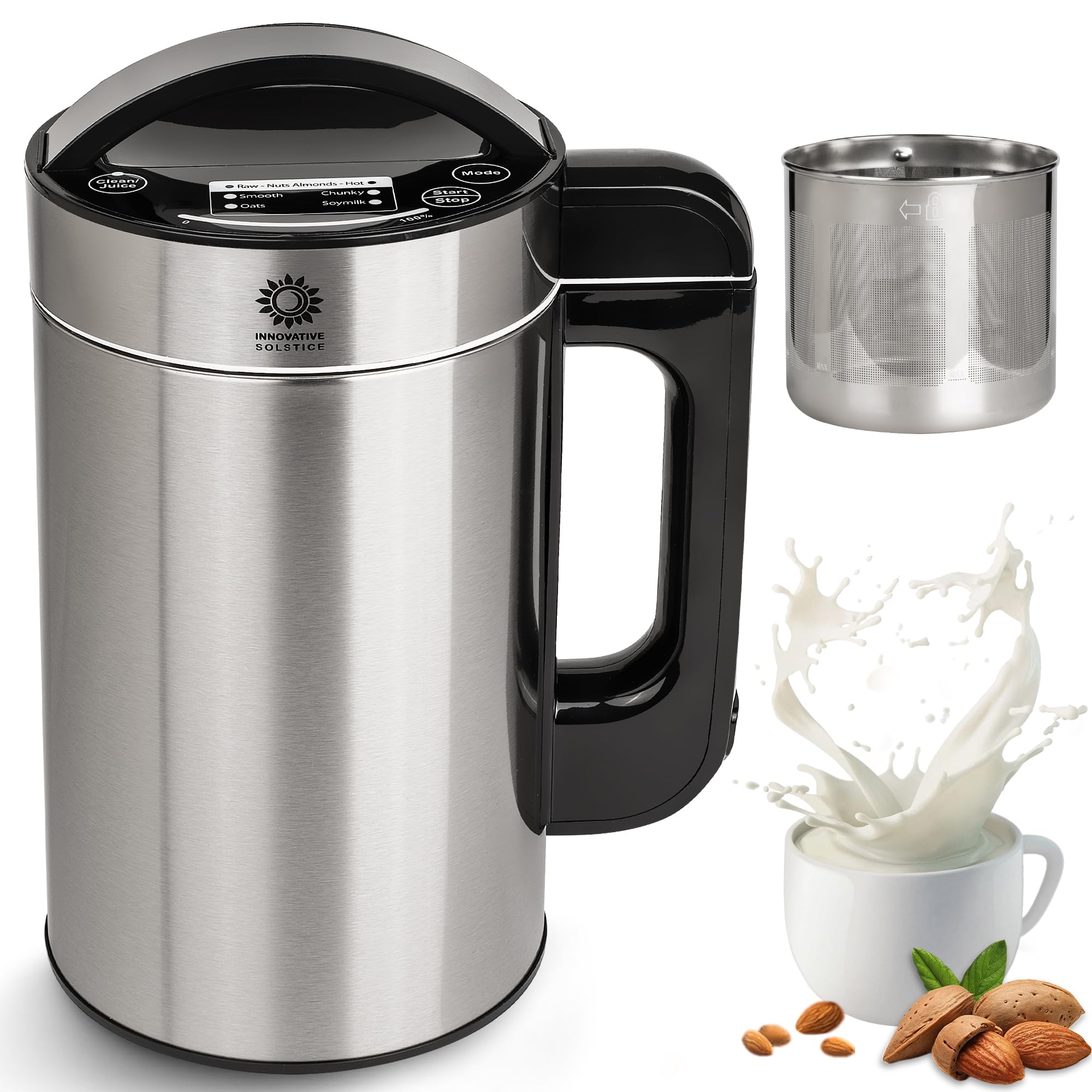 Best Nut Milk Maker with Filter - 50oz Plant-Based Milk Machine for Almond, Oat, Soy, Coconut & Cashew - Auto Cleaning Function - Perfect for Vegan, Dairy-Free & Healthy Homemade Milk - Kitchen & Breakfast Essential
