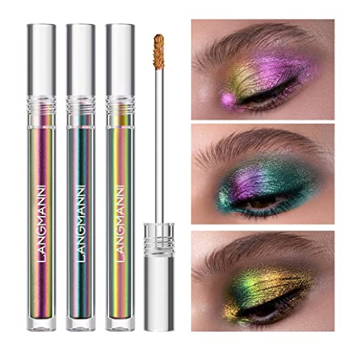 3 Colors Glitter Liquid Eyeshadow Set - Waterproof Long Lasting Shimmer Eye Makeup with Metallic Sparkle | Perfect for Party, Festival & Night Out Looks