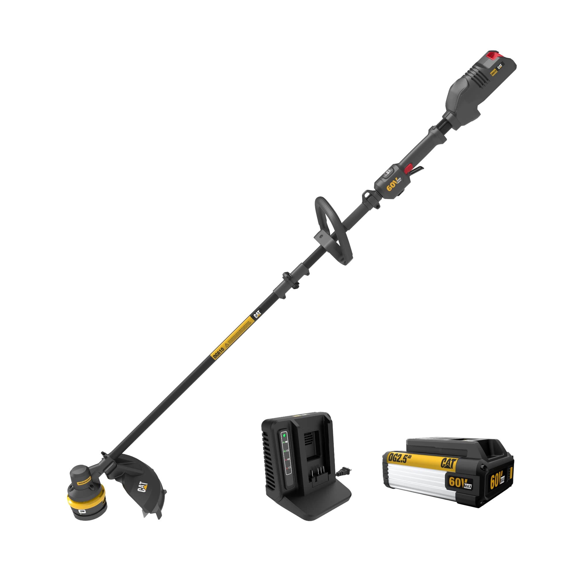 Cat® DG610 60V Brushless Cordless String Trimmer with 2.5Ah Battery & Charger Included - Ideal for Lawn Care, Yard Maintenance, and Professional Landscaping