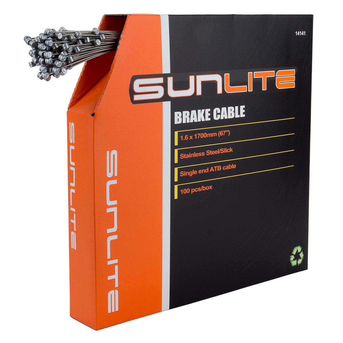 Sunlite Bulk Box Brake Cables - 100-Pack High-Quality Bicycle Brake Cables for Mountain Bikes, Road Bikes & BMX | Perfect for Bike Repair Shops, DIY Mechanics & Cycling Enthusiasts