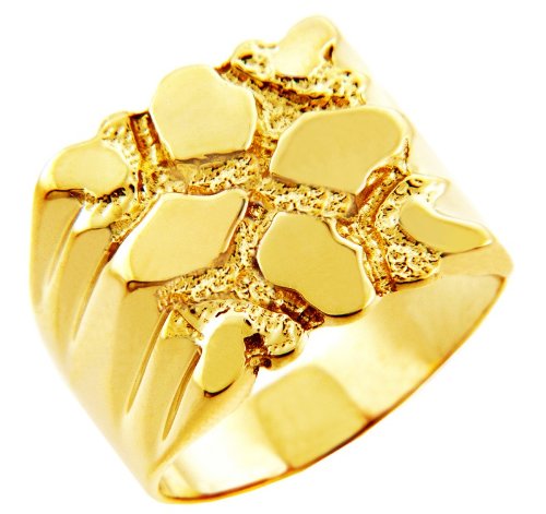 10k Gold Nugget Rings for Men - Summit Style for Outdoor & Casual Wear