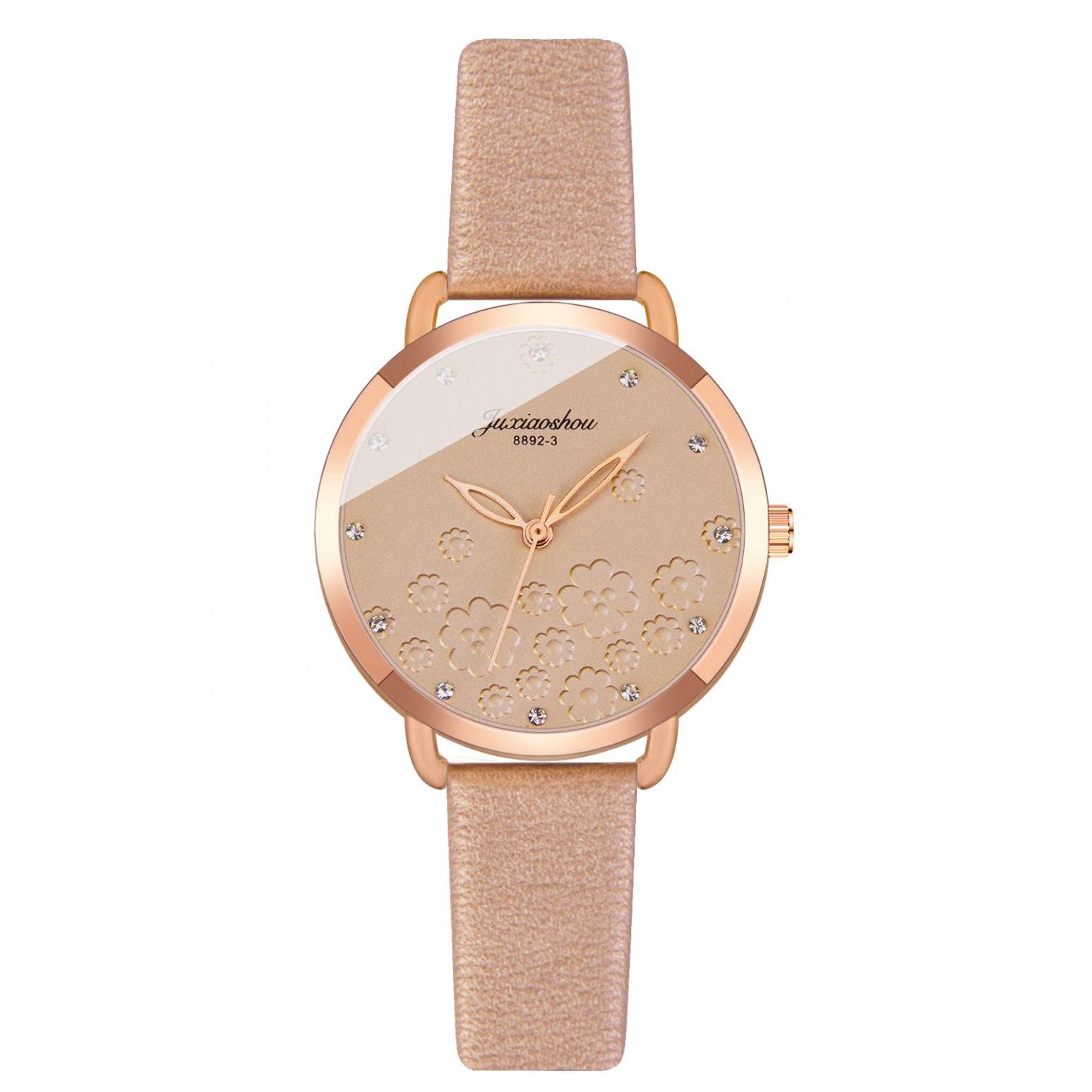Elegant Women's Leather Band Quartz Watch - Floral Bracelet Wristwatch for Ladies & Girls | Perfect for Office, Party & Everyday Wear