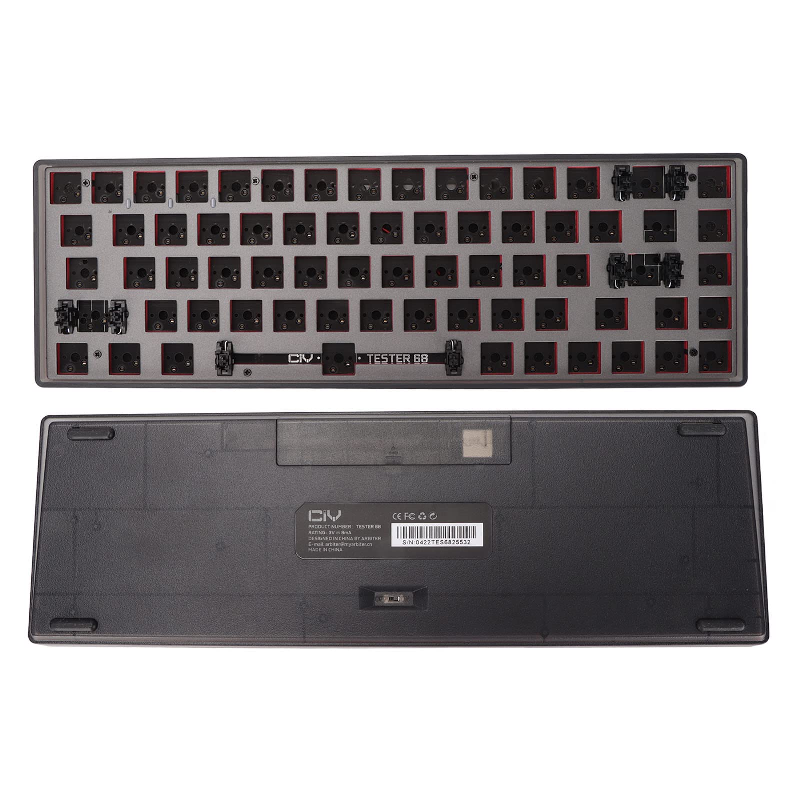Vbestlife 68 Keys Modular Mechanical Keyboard - Wired Gaming Keyboard DIY Kit with Hot Swappable Switches, 65% Compact Layout, Sound Dampening Cotton - Custom Mechanical Keyboard for PC Gaming & Office Work (Black)