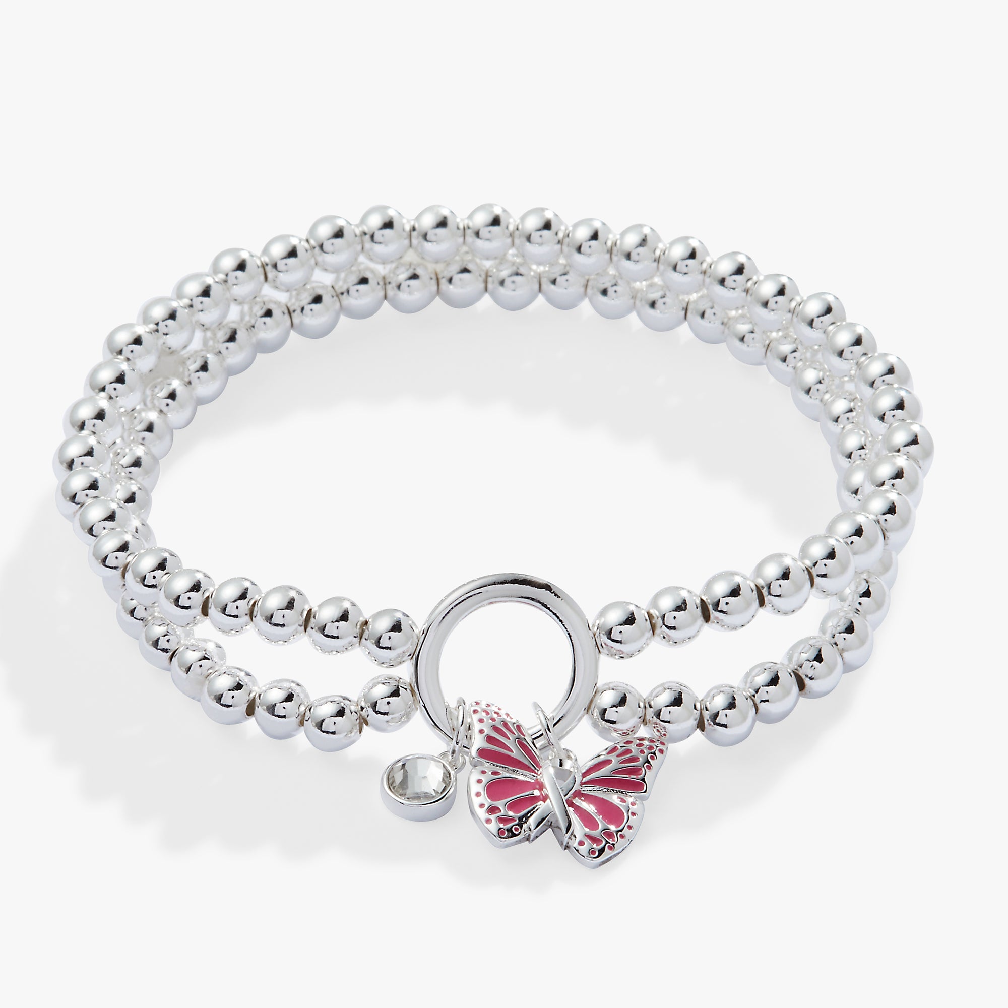 Breast Cancer Awareness Butterfly Stretch Bracelet - Pink Ribbon Support Jewelry for Women - Perfect for Fundraisers, Survivor Gifts & Awareness Events