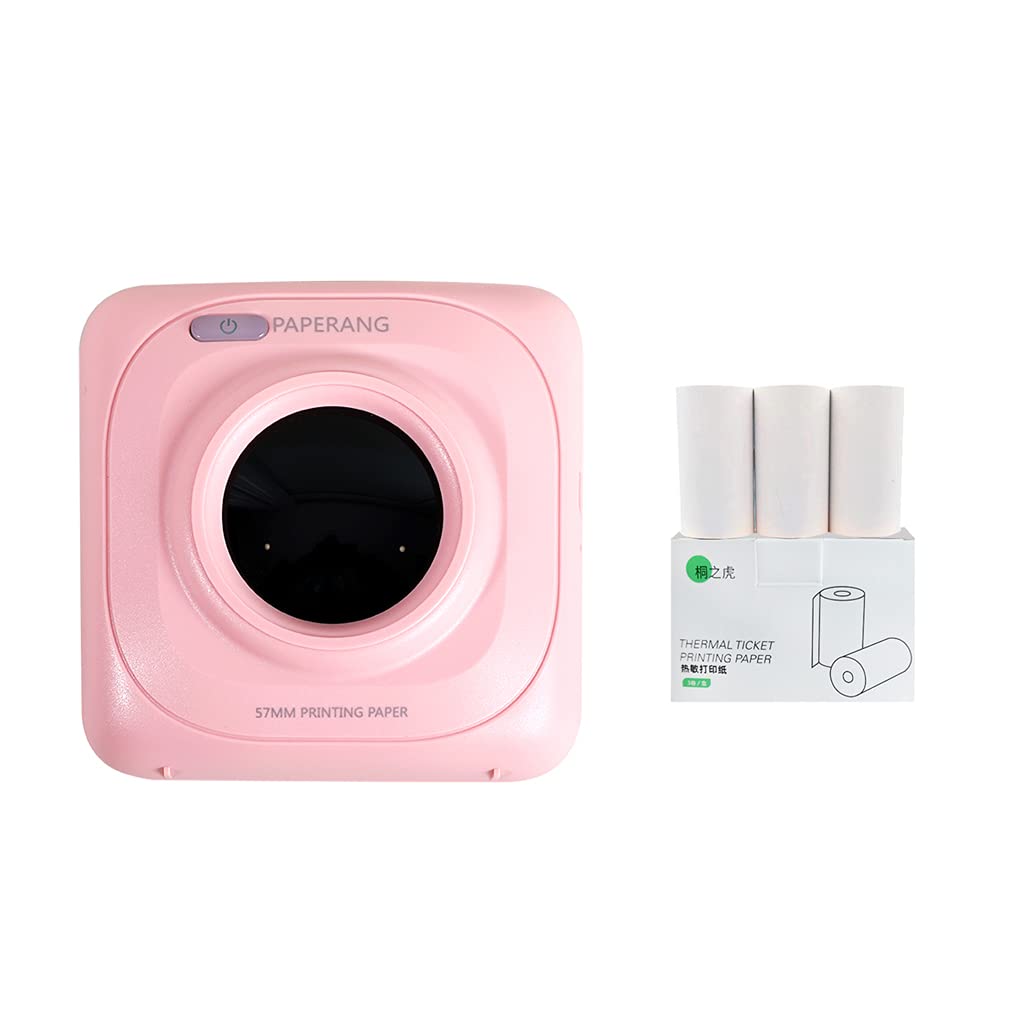 PAPERANG P1 Portable Thermal Label Printer - 200 DPI Wireless Bluetooth Printer for Android & iOS | Includes 3 Rolls Self-Adhesive Stickers (Pink) | Perfect for Shipping Labels, Barcode Printing & Small Business Organization