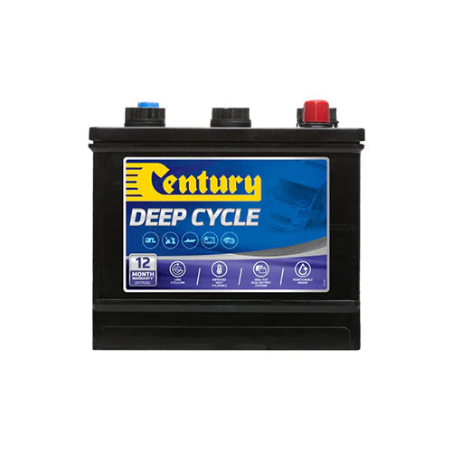 Century Heavy Duty Deep Cycle Battery 12V DC 6V 105Ah - Marine, RV, Solar Power & Off-Grid Applications - Long Lasting Deep Cycle Battery for Boats, Campers & Renewable Energy Systems