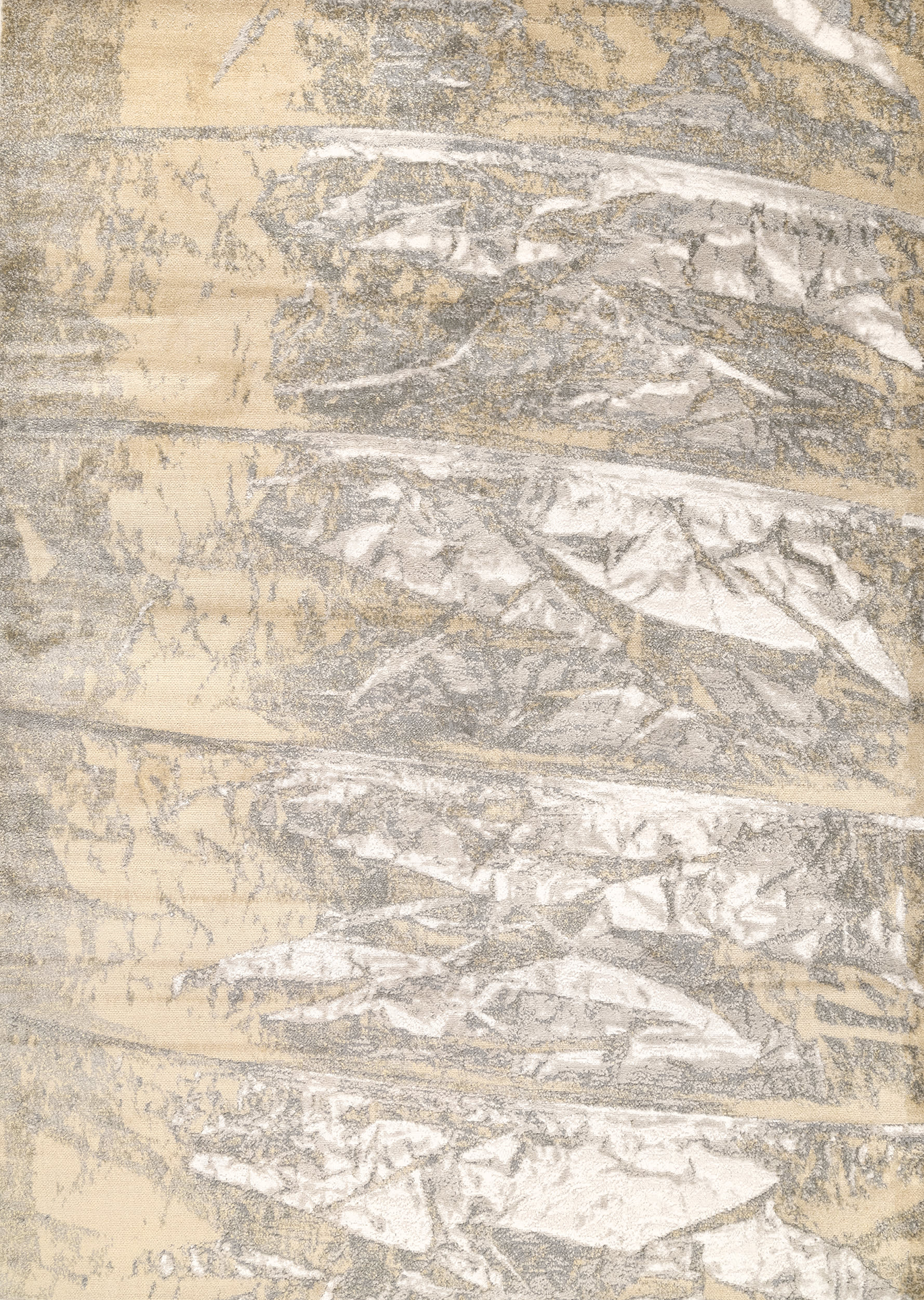 Abstract Mural Rug in Gold - Modern Bohemian Area Rug for Living Room, Bedroom Decor | Non-Slip Soft Floor Mat for Home & Office Interior Design