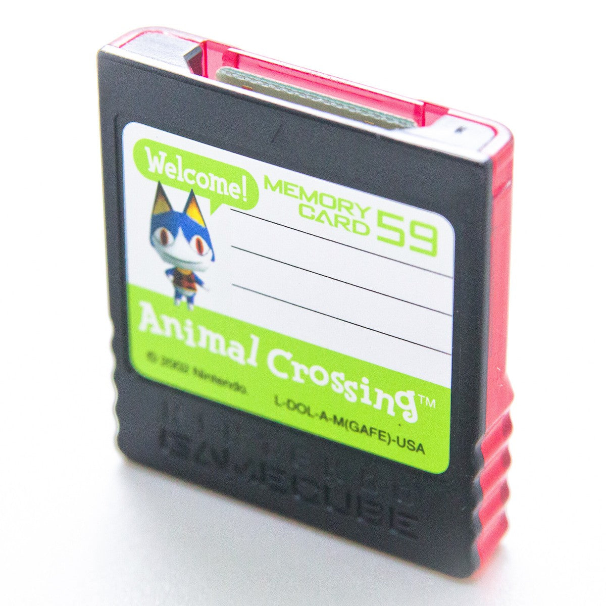 Original GameCube Memory Card 59 Blocks for Nintendo - Animal Crossing Edition (Black/Red) [DOL 008] - Save Game Data for Classic GameCube & Wii Consoles - Perfect for Animal Crossing, Super Smash Bros & More