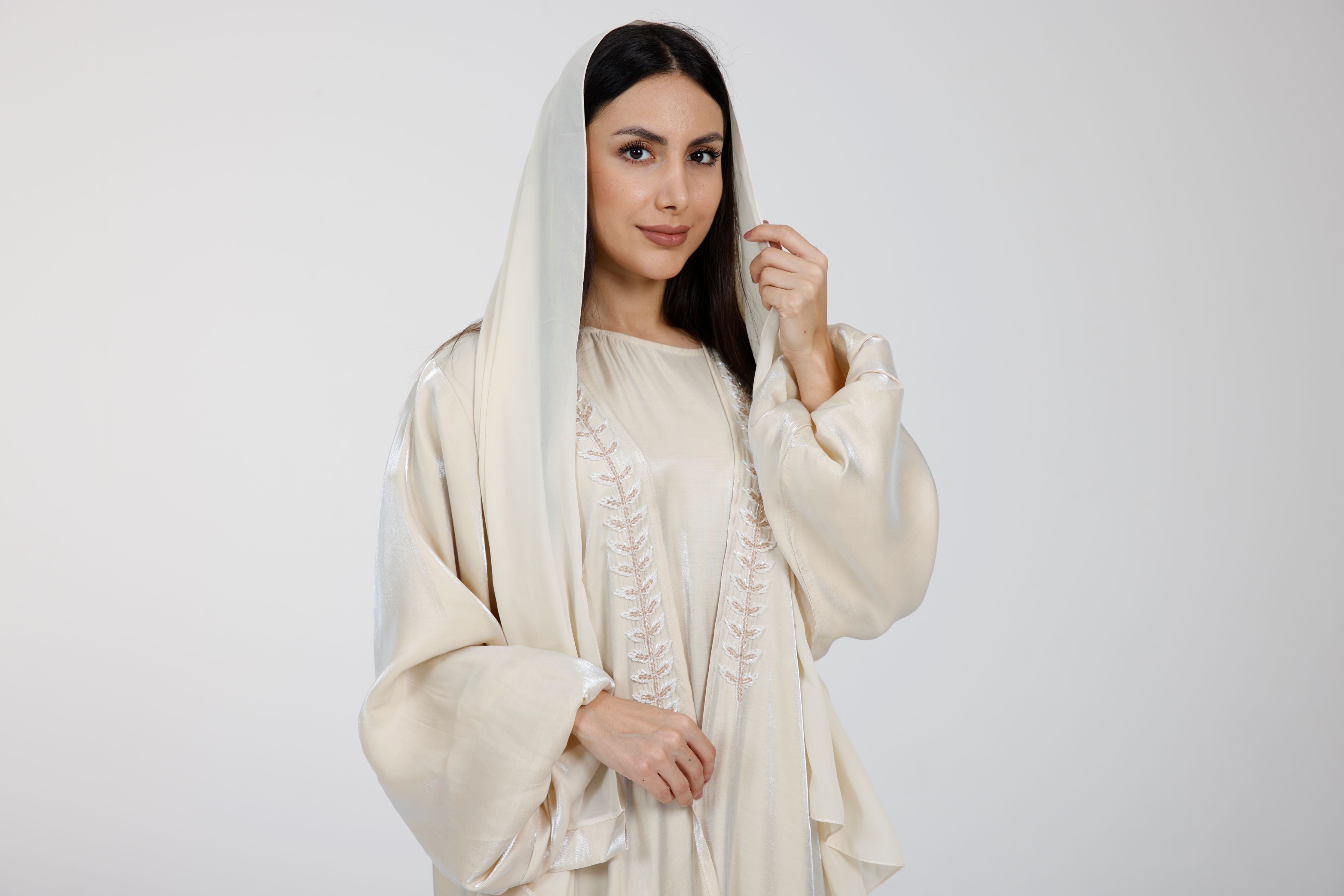 Layan Abaya Cream - Premium Women's Abaya Dress for Modest Fashion | Perfect for Prayer, Special Occasions & Everyday Wear