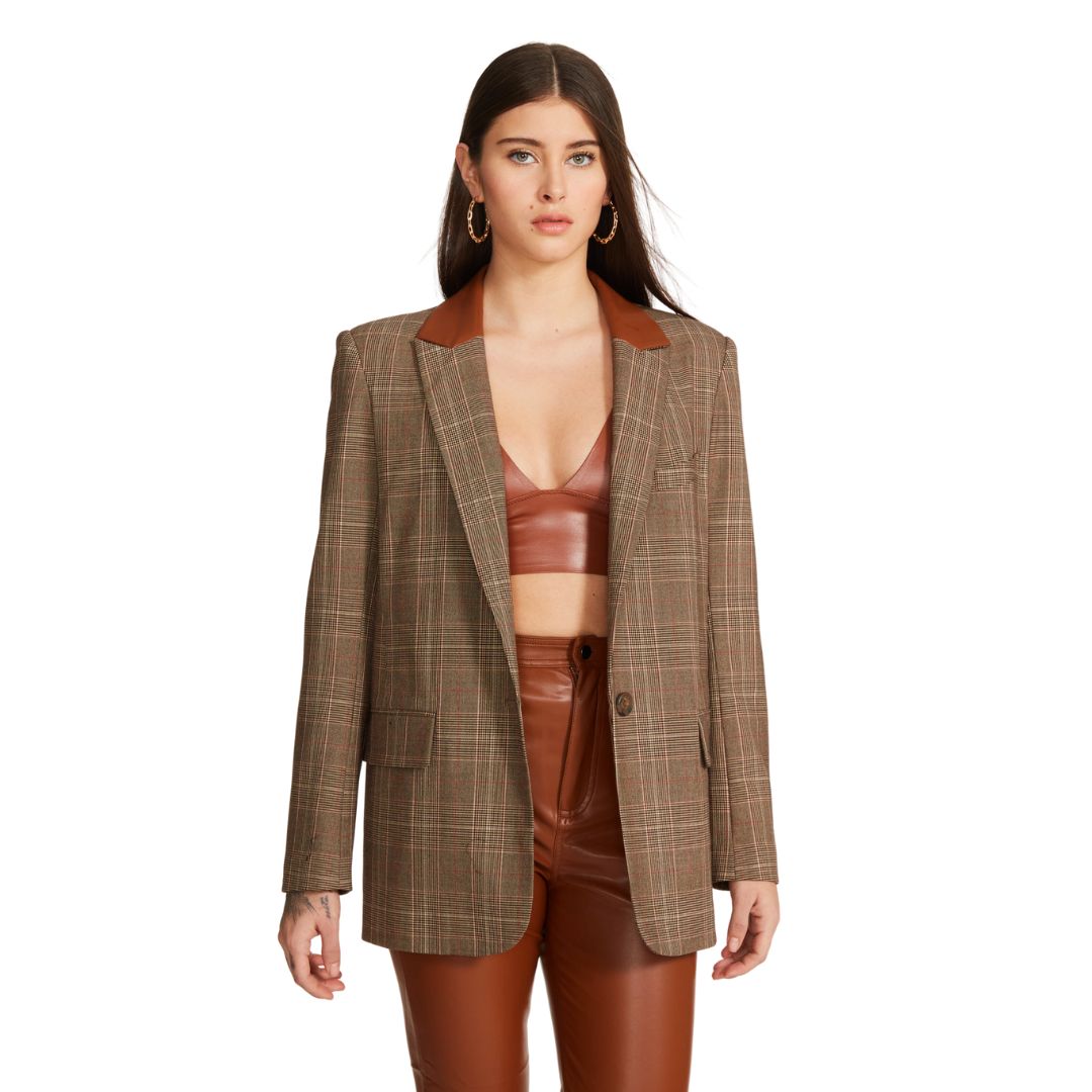 Audrey Women's Chicory Coffee Blazer - Elegant Office & Casual Wear for Professional and Everyday Style
