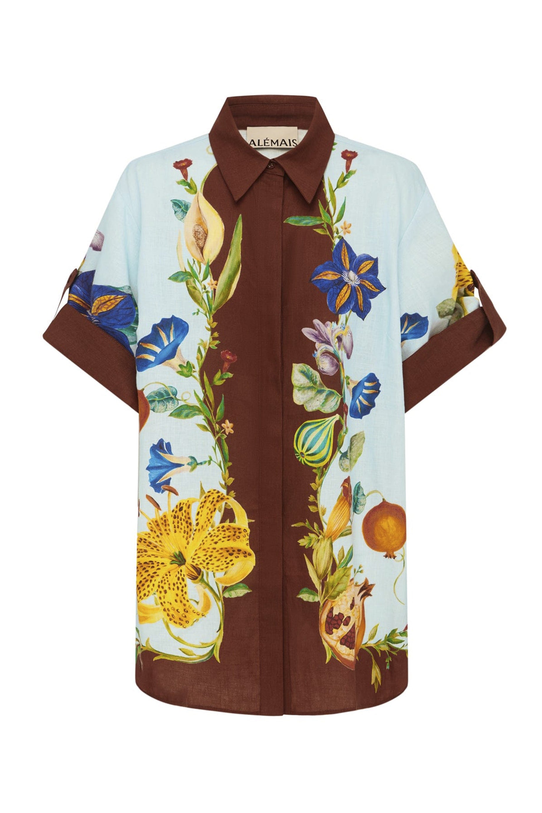 Alemais Dahlia Shirt - Vibrant Multi-Colored Floral Blouse for Women | Perfect for Summer Outfits, Beach Vacations & Boho Fashion Styles