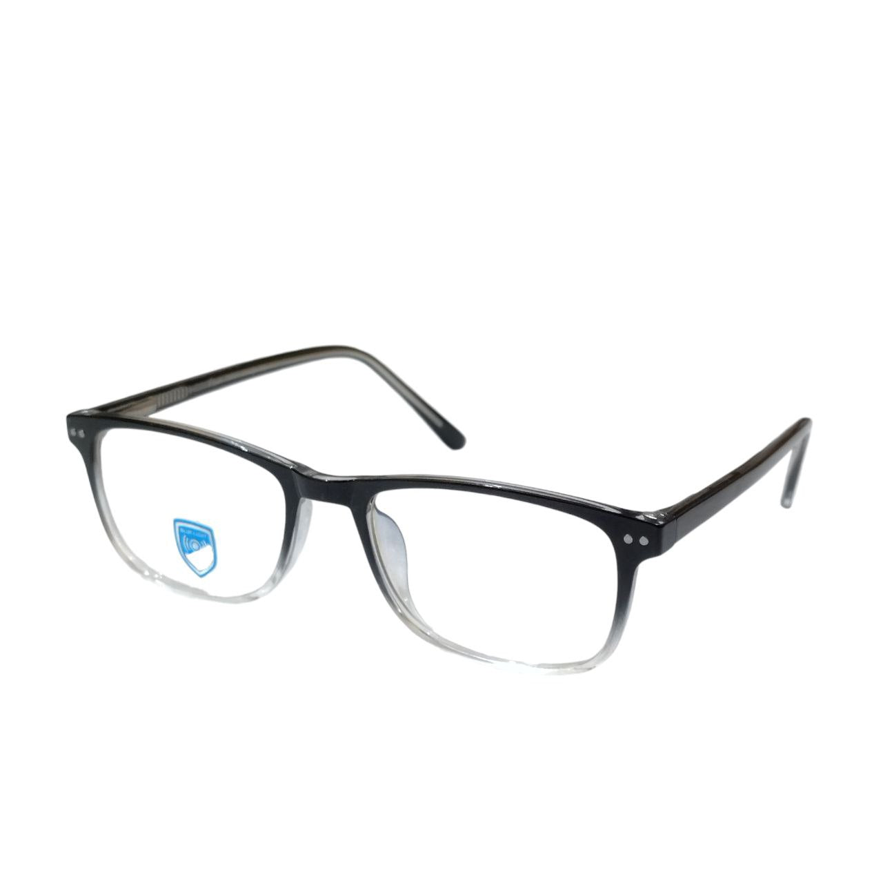 Premium Blue Light Blocking Glasses - Rectangle Full Frame with Black Gradient & Clear Bottom - Anti Eye Strain for Gaming, Work & Screen Time - Stylish & Comfortable for Men & Women (Model M17)