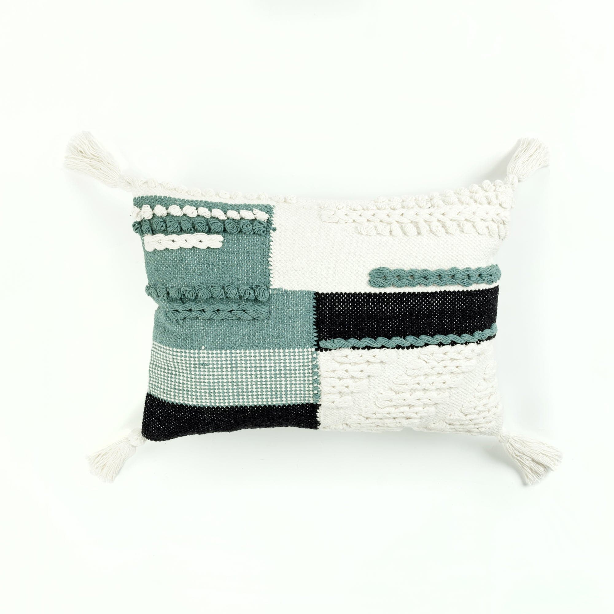 Naima Woven Decorative Throw Pillow Covers - Boho Chic Home Decor for Sofa, Bed & Couch - Soft Cotton Square Pillow Cases for Living Room, Bedroom & Nursery
