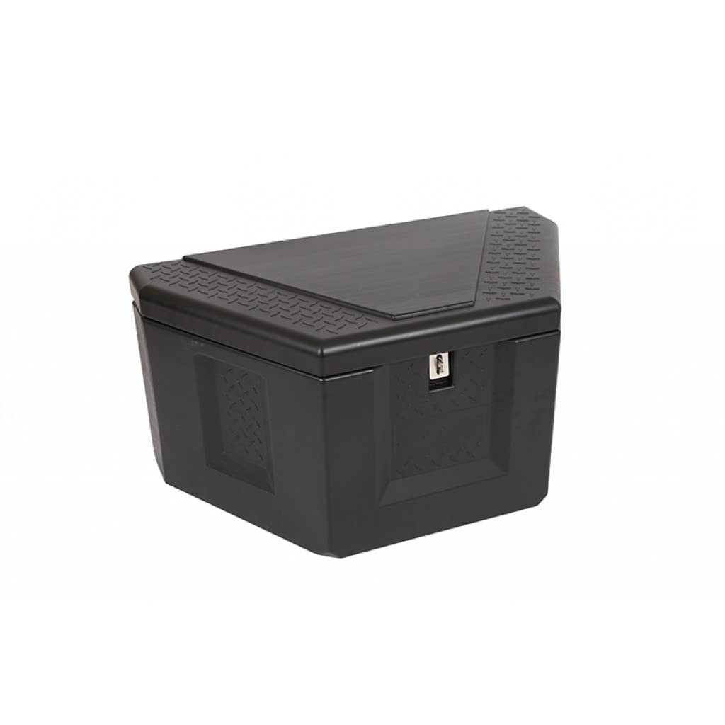 Dee-Zee Heavy Duty Plastic Trailer Tool Box - Large Triangle Design in Black | Perfect for Truck, Trailer & RV Storage & Organization