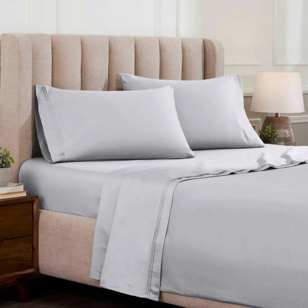 Luxury 1500 Thread Count Egyptian Cotton Sheet Set - Eco-Friendly, Hypoallergenic, Platinum Solid Color - Perfect for Master Bedroom & Guest Room Comfort