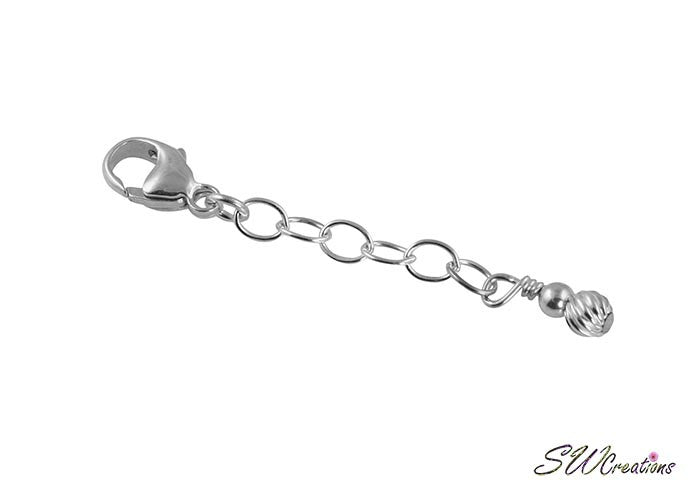 Spiral Round Silver Jewelry Extender Chain - Adjustable Necklace & Bracelet Extension for Women's Jewelry | Perfect for Layering, Custom Fit & Pendant Extensions