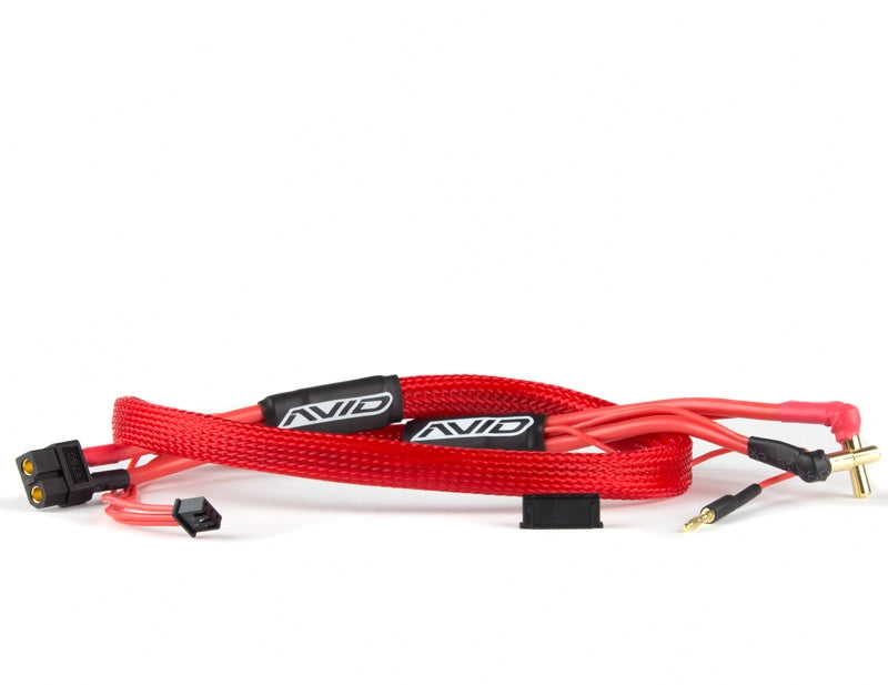 2S Balance Charge Lead XT60 to 4mm/5mm Bullet Connector Adapter Cable - Compatible with RC Cars, Drones, and LiPo Battery Chargers - Red
