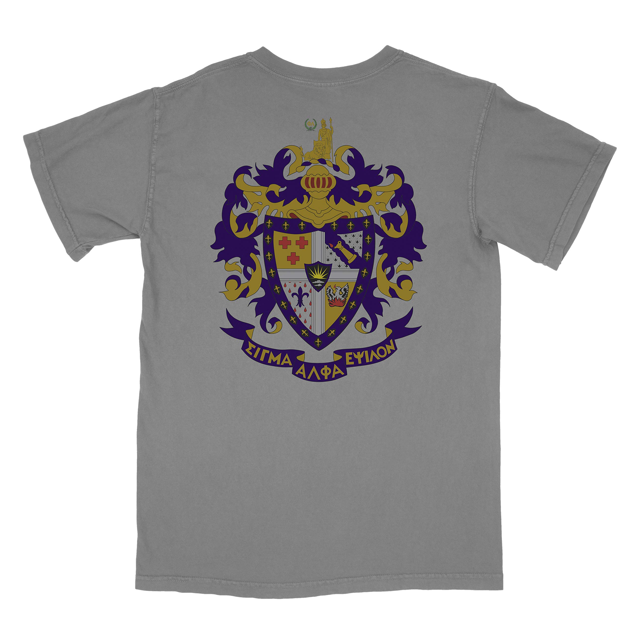 Sigma Alpha Epsilon Fraternity Crest Comfort Colors T-Shirt - Soft Vintage Style Greek Life Apparel for College Events, Brotherhood Gatherings & Alumni Reunions