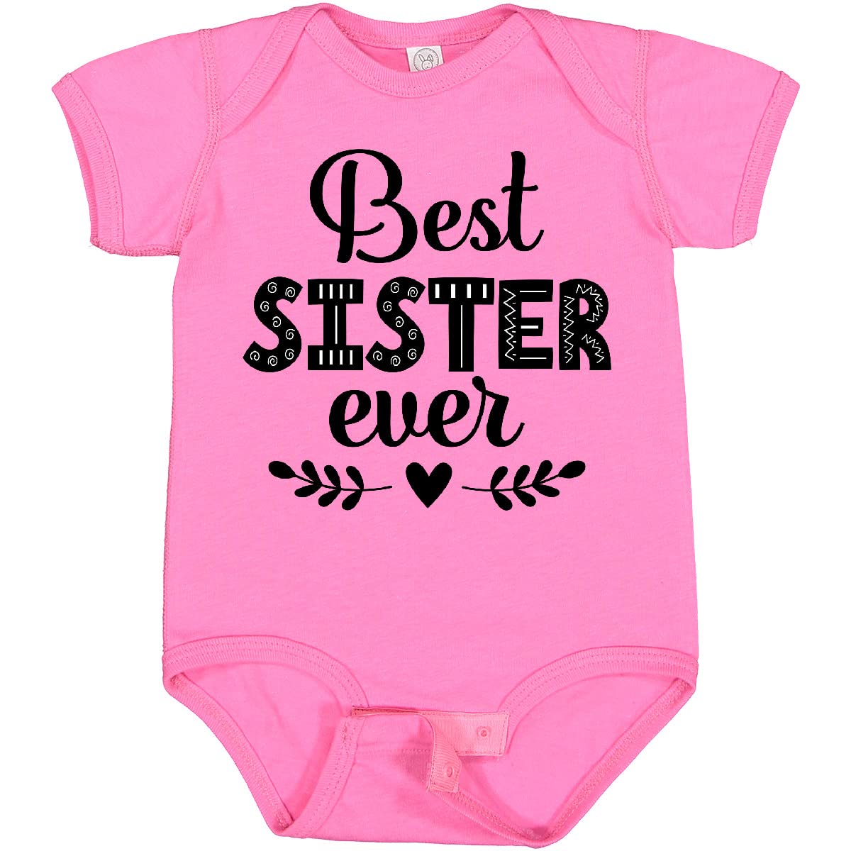 Inktastic Best Sister Ever Gift Baby Bodysuit - Cute Matching Outfit for Sisters, Baby Girl Clothes - Perfect for Birthdays, Holidays & Family Photos