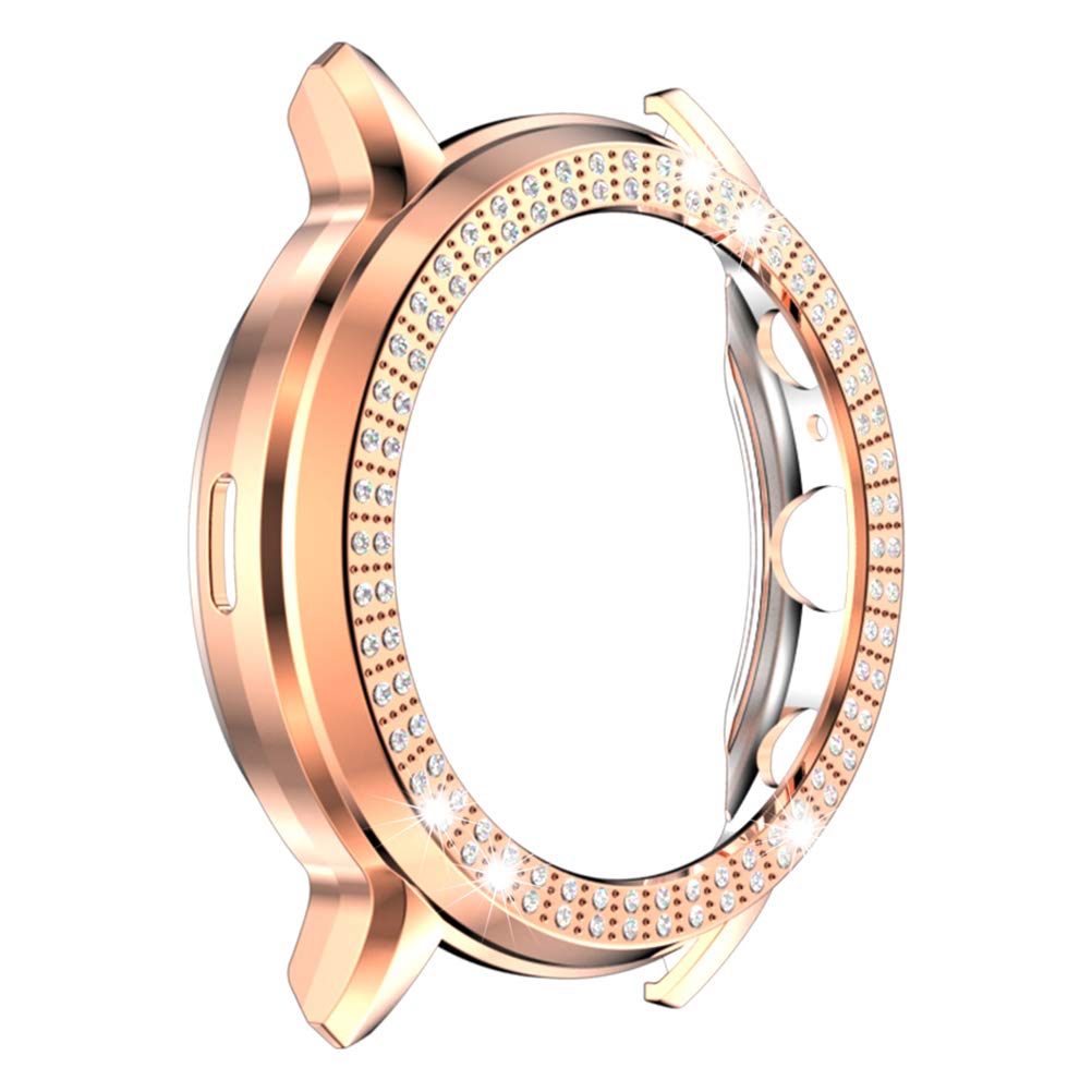 Rhinestone Watch Case for Fossil Gen 5 Carlyle - Rose Gold PC Watch Frame & Shell Accessories | Perfect for Women's Fashion, Party Wear & Gift Giving