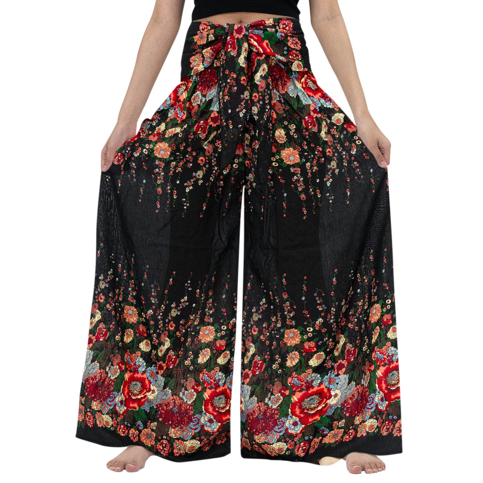 Gibobby Women's Solid Color Summer Pants - Comfy Loose Casual Elastic Waist Wide Leg Pants with Pockets | Perfect for Beach, Travel & Everyday Wear