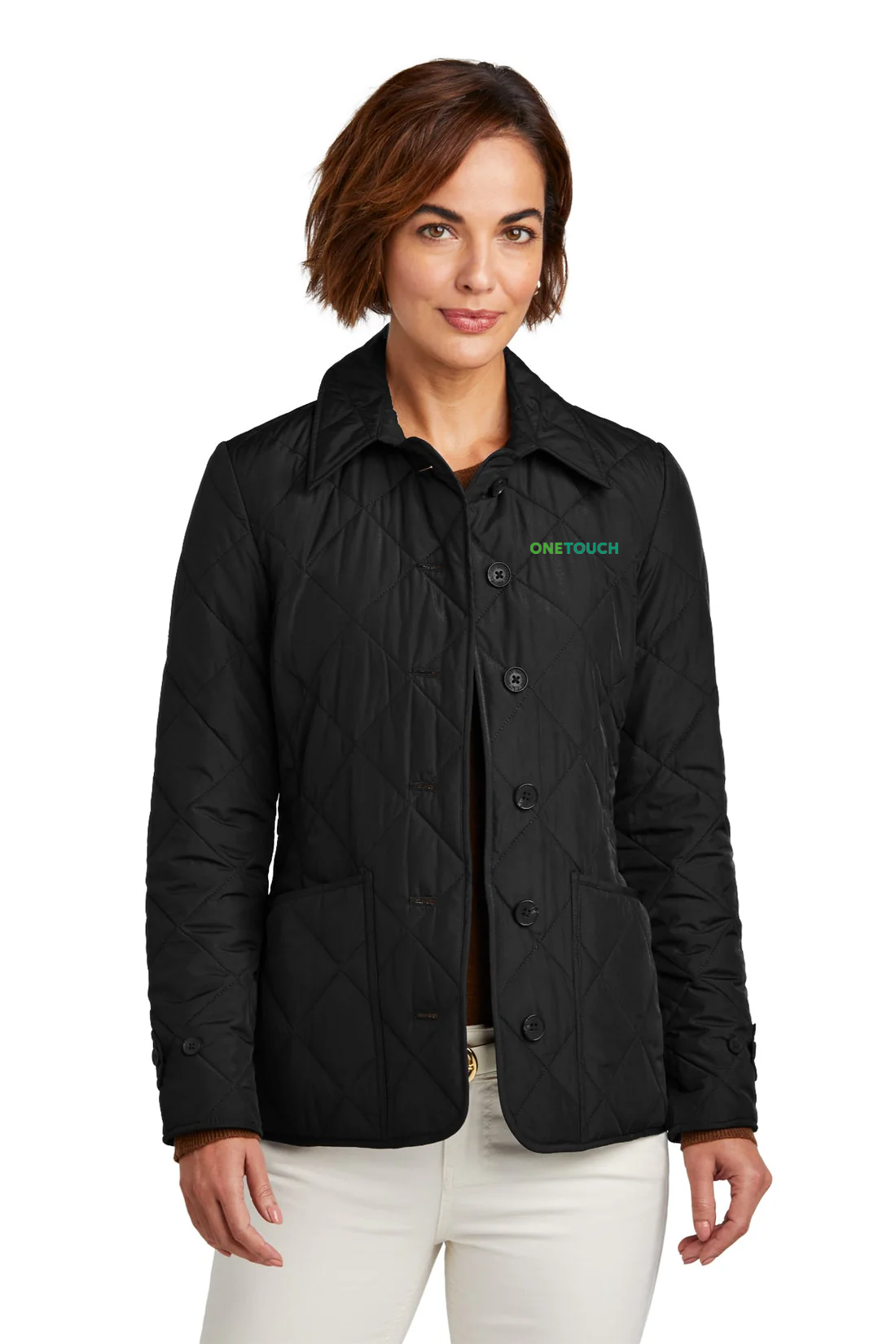 Brooks Brothers Women's Quilted Winter Jacket - Deep Black | Lightweight Warm Coat for Cold Weather | Perfect for Work, Travel & Outdoor Activities