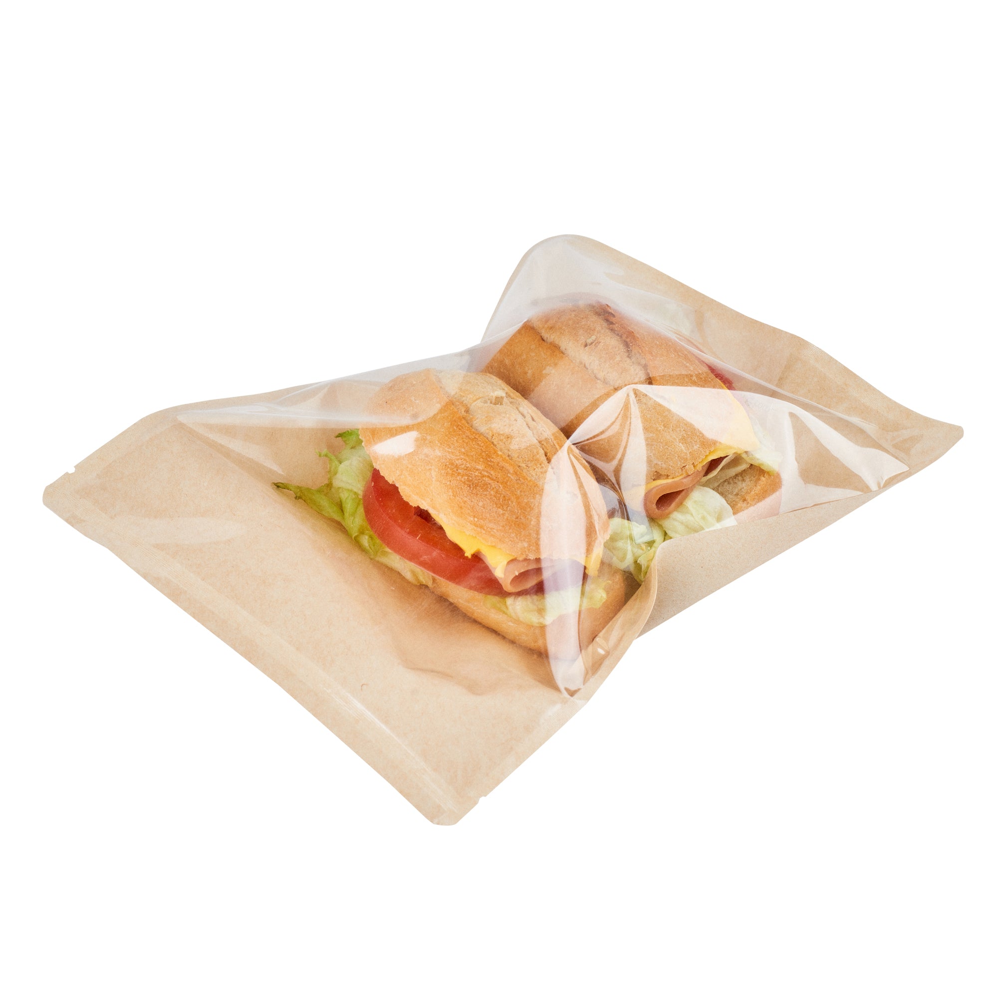 Kraft Plastic Medium Sandwich & Snack Bags - Heat Sealable (8 3/4