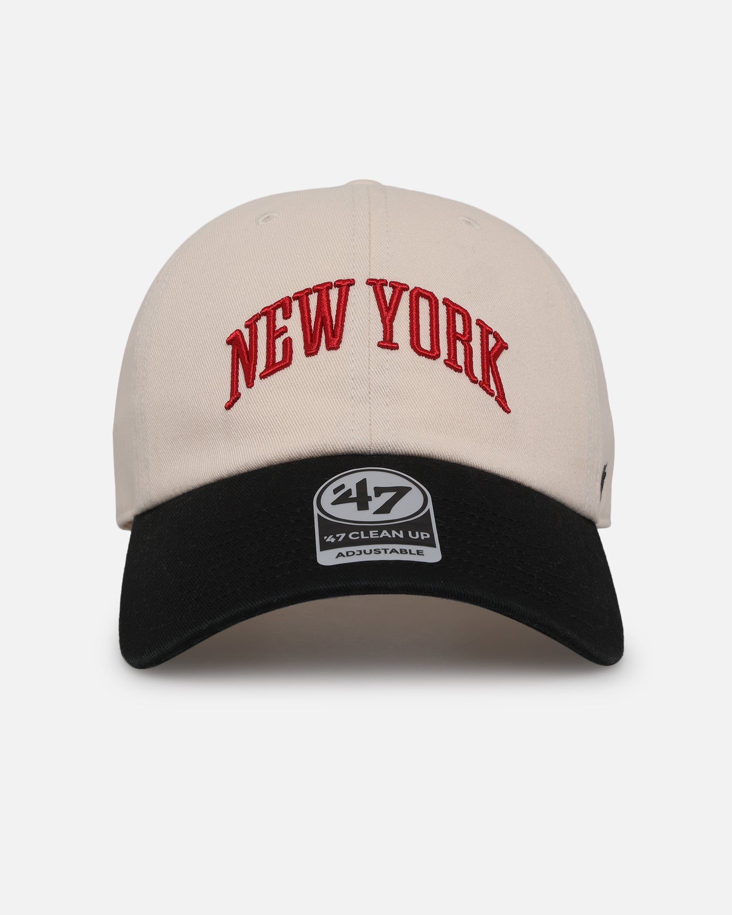 New York Yankees 'City of NY Script' 47 Clean Up Strapback Cap - Natural/Black - Adjustable Snapback Hat for Baseball Fans & Streetwear Fashion