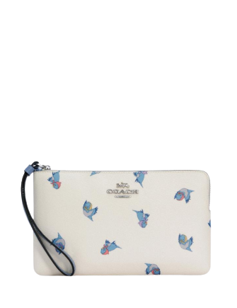 Coach Disney X Large Corner Zip Wristlet with Cinderella Flying Birds Print - Stylish Crossbody Bag for Women, Perfect for Parties, Travel & Everyday Use