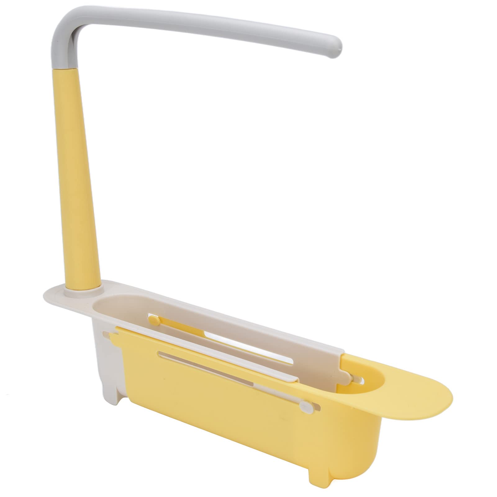 **Demeras Expandable Sink Storage Rack - Large Capacity Pull-Out Kitchen Organizer, Durable PP Material, Space-Saving Design for Dishes & Utensils - Perfect for Small Kitchens & Apartments (Yellow)**