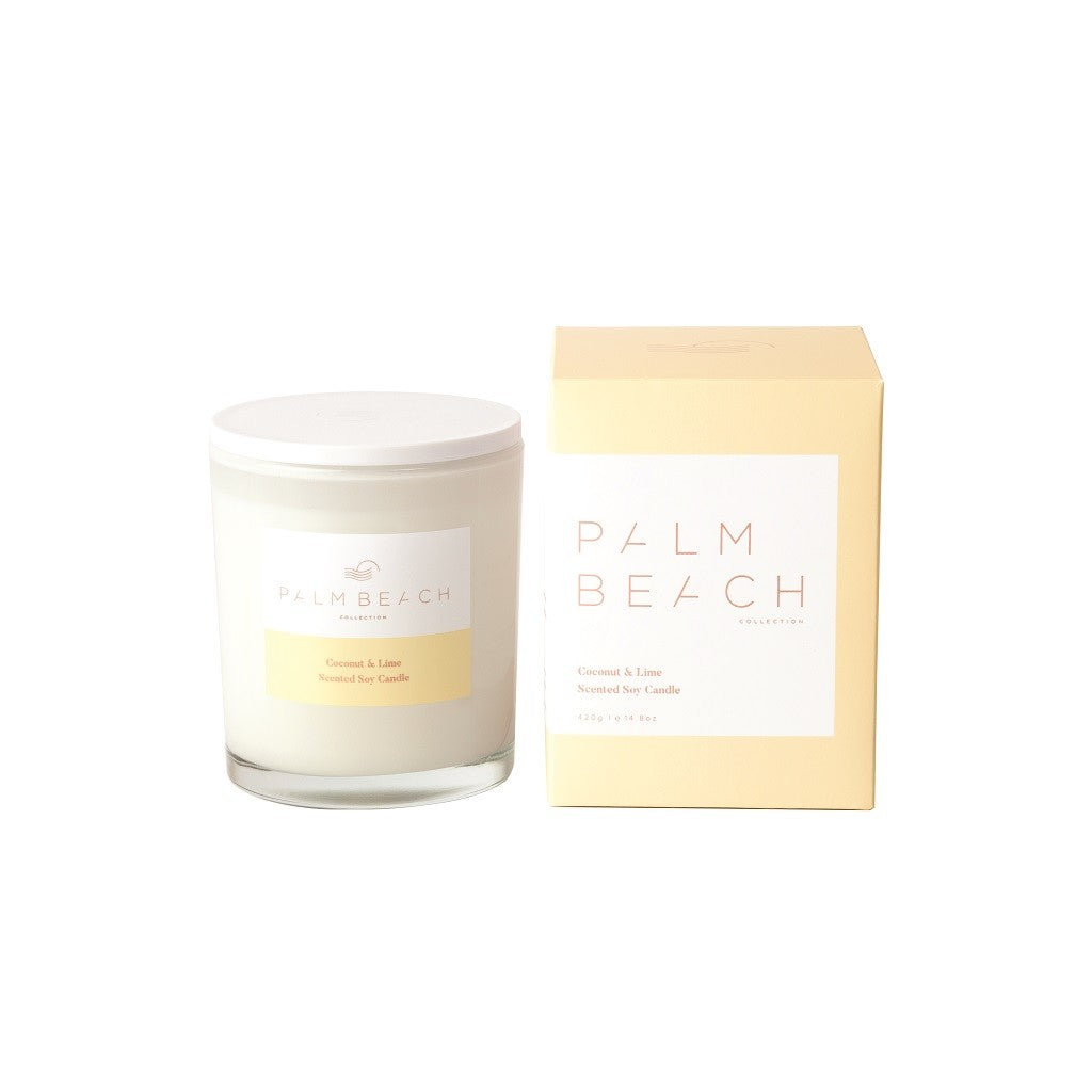 Palm Beach Mini Candle 90g - Coconut & Lime Scented Soy Wax Candle for Home, Bathroom & Relaxation