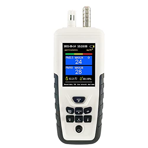 Riiai PM2.5 Air Quality Monitor - Professional PM10 & Dust Particle Detector with Humidity Sensor | Industrial & Home Air Pollution Testing for Factories, Offices & Indoor Spaces