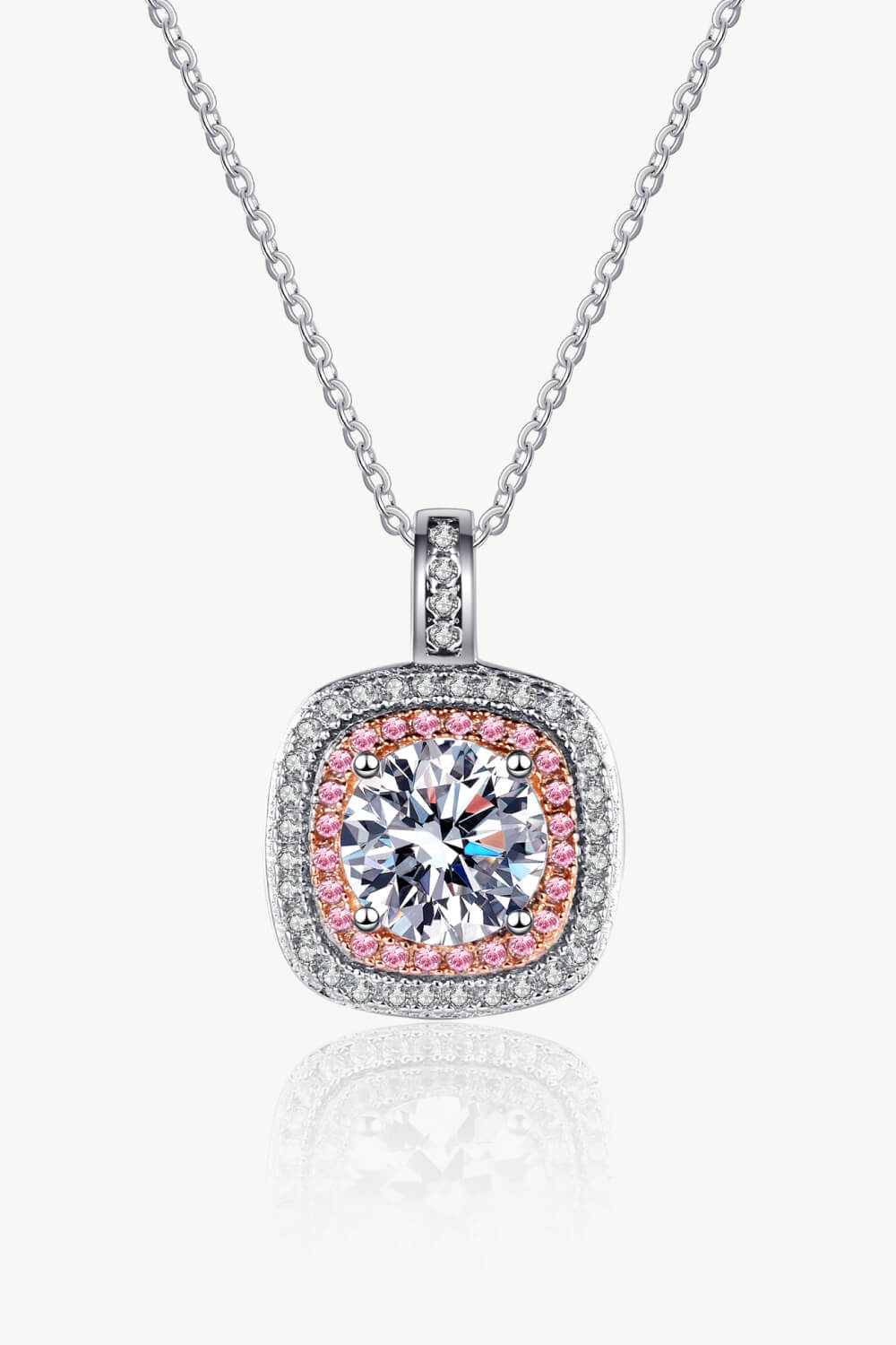 Moissanite Geometric Pendant Necklace for Women - Elegant 925 Sterling Silver Jewelry Gift for Anniversary, Birthday & Valentine's Day | Perfect for Party, Date Night & Special Occasions