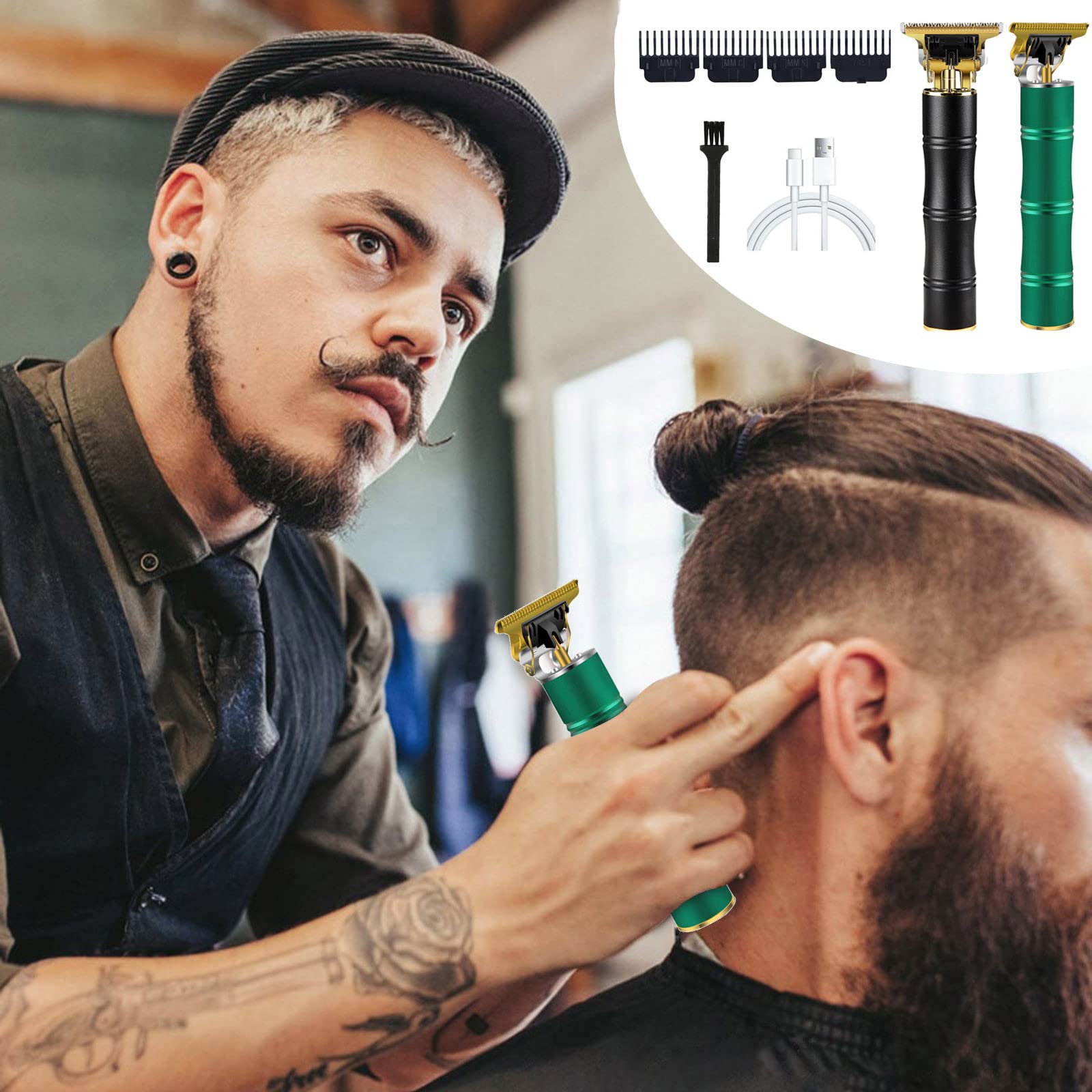 Meileyou Professional Rechargeable Hair Clippers for Men - Cordless Hair Trimmer Kit with Adjustable Blades, Beard & Mustache Grooming, Perfect for Home & Salon Use - Ideal Gift for Men (Black)