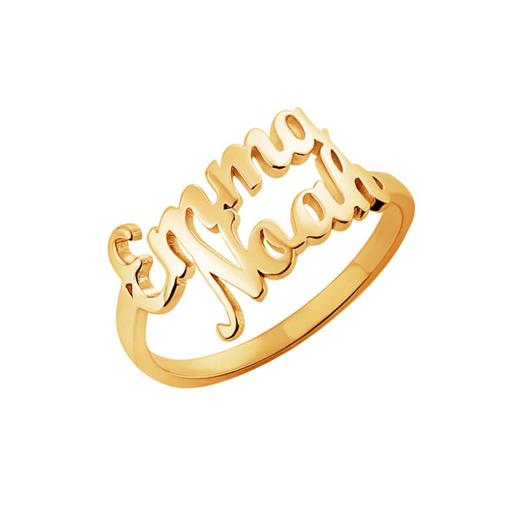 Personalized Name Rings for Women - Sterling Silver Custom Initial Rings - Engraved Mother's Jewelry - Unique Christmas Gift for Her - Perfect for Anniversaries, Birthdays & Special Occasions