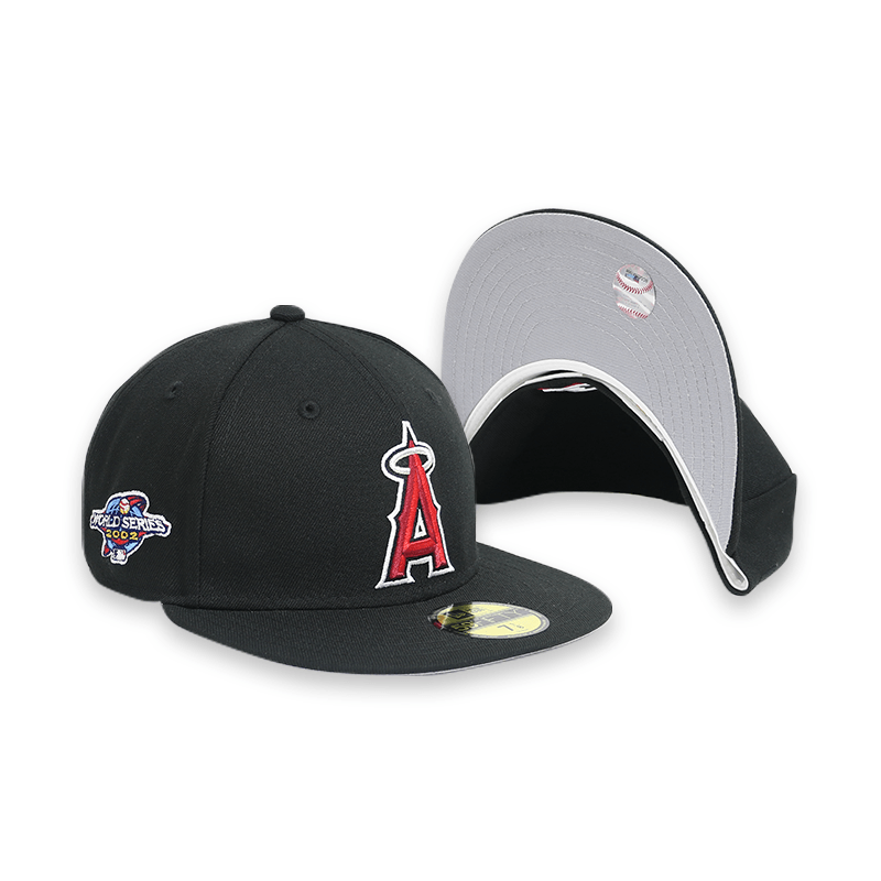 Los Angeles Angels 2002 World Series Black 59FIFTY Fitted Baseball Cap for Men - Official MLB Hat for Sports Fans & Casual Wear