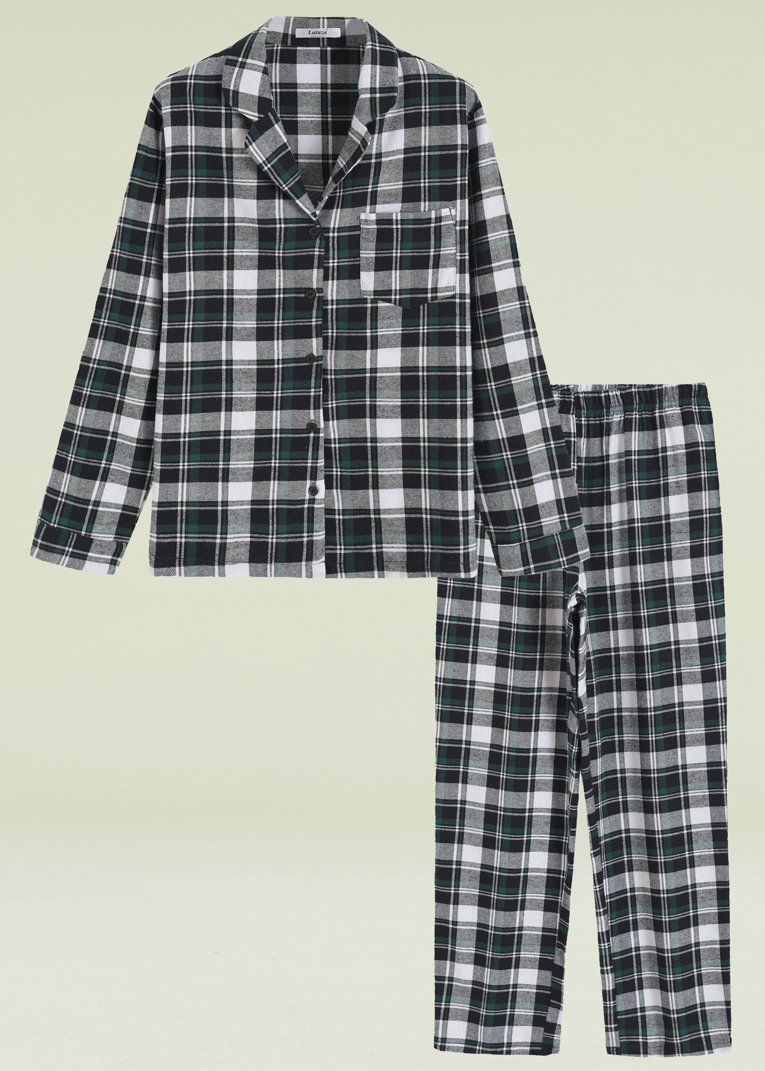 Cozy Women's Cotton Flannel Pajama Set with Pockets - Soft Long Sleeve Shirt & Comfortable Pants for Winter Sleepwear, Lounge & Relaxation at Home