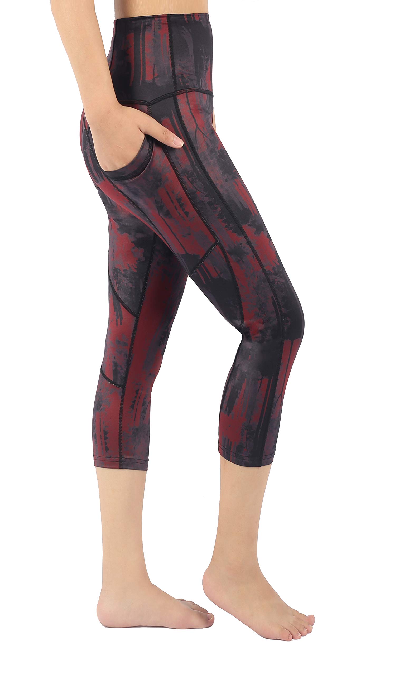 Zinmore Women's Printed Yoga Capris Pants with Pockets - High Waisted Workout Leggings for Running, Gym & Lounge Wear