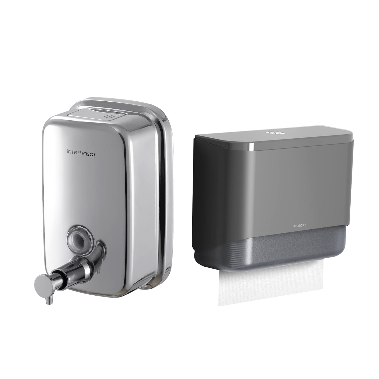 304 Stainless Steel Wall Mount Soap Dispenser & Multifold/Trifold Paper Towel Holder - Commercial Grade for Bathroom, Kitchen & Industrial Use | Durable & Hygienic Solution for Restaurants, Hospitals & Office Spaces
