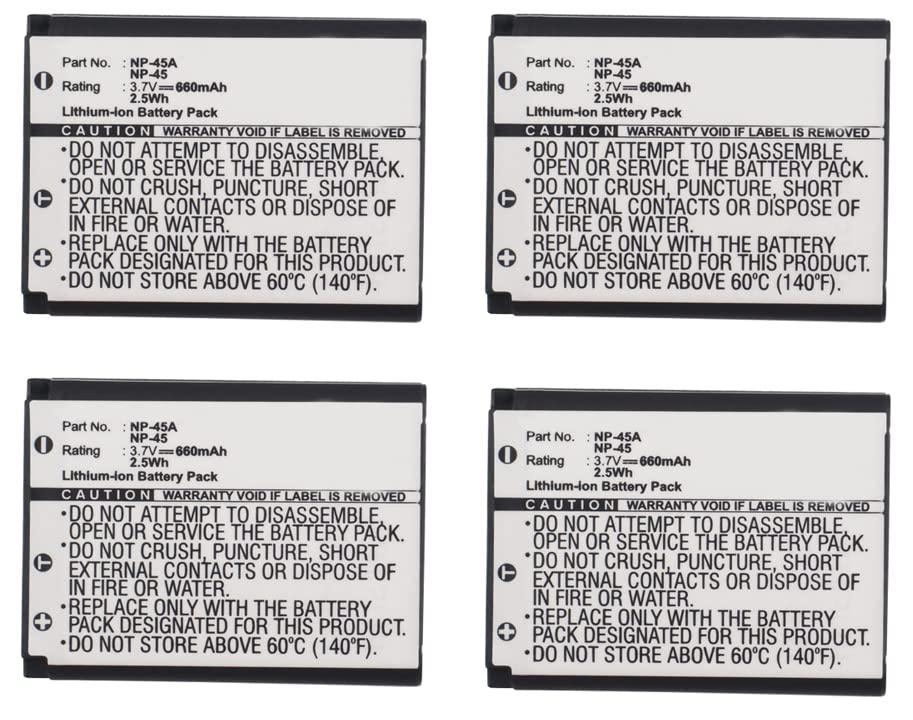 Synergy Digital Camera Batteries for Fujifilm FinePix Z800EXR - 4 Pack Li-Ion 3.7V 660mAh Replacement Batteries (SDBCS-L1207) - Perfect for Travel Photography & Backup Power